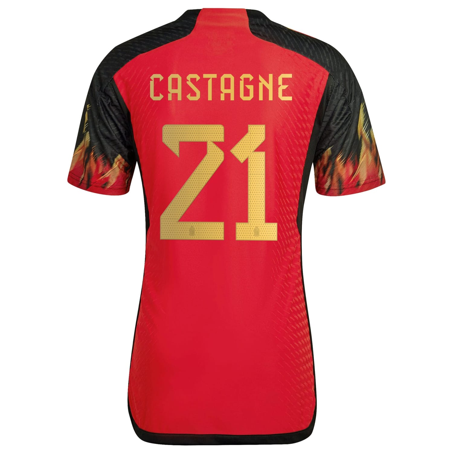Belgium National Team Home Authentic Jersey Shirt 2022 player Timothy Castagne 21 printing for Men