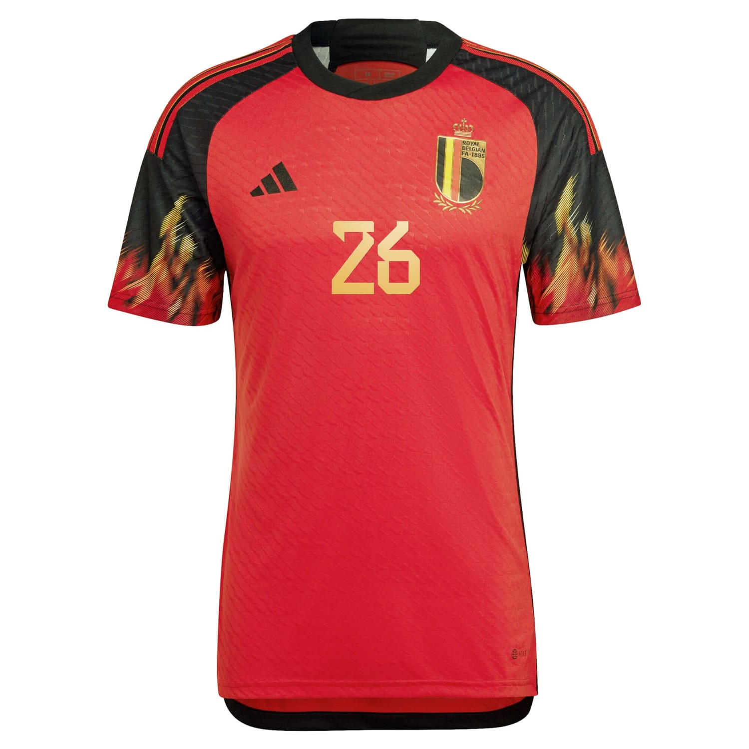Belgium National Team Home Authentic Jersey Shirt 2022 player Zeno Debast 26 printing for Men