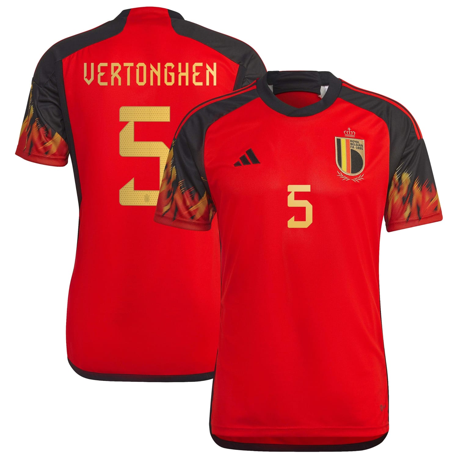 Belgium National Team Home Jersey Shirt 2022 player Jan Vertonghen 5 printing for Men