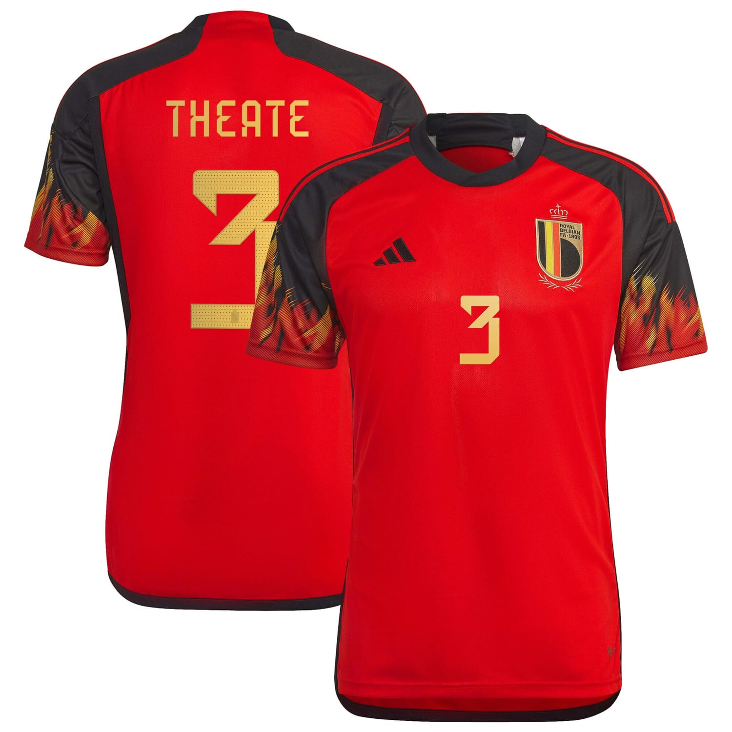 Belgium National Team Home Jersey Shirt 2022 player Arthur Theate 3 printing for Men