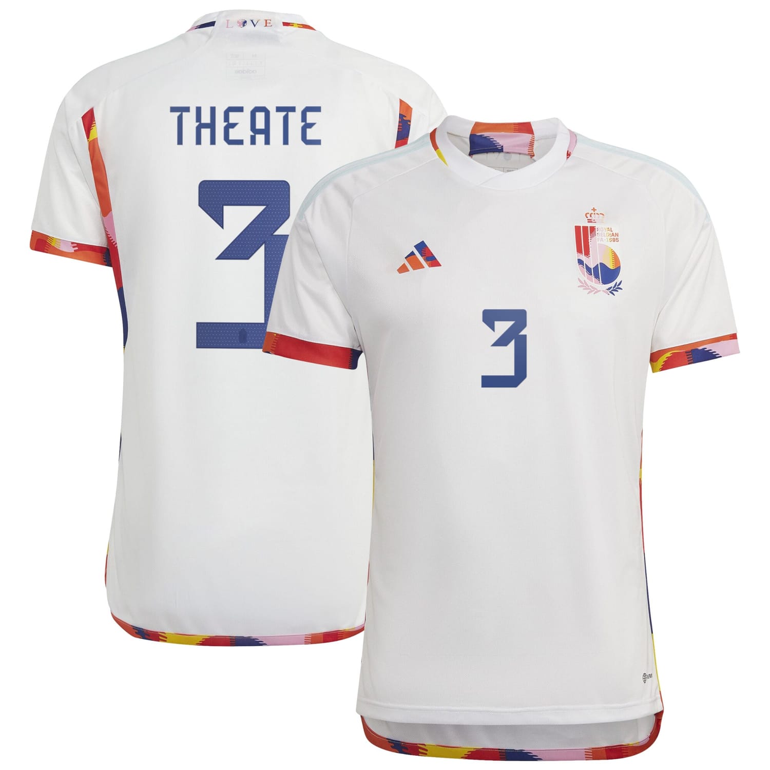 Belgium National Team Away Jersey Shirt 2022 player Arthur Theate 3 printing for Men