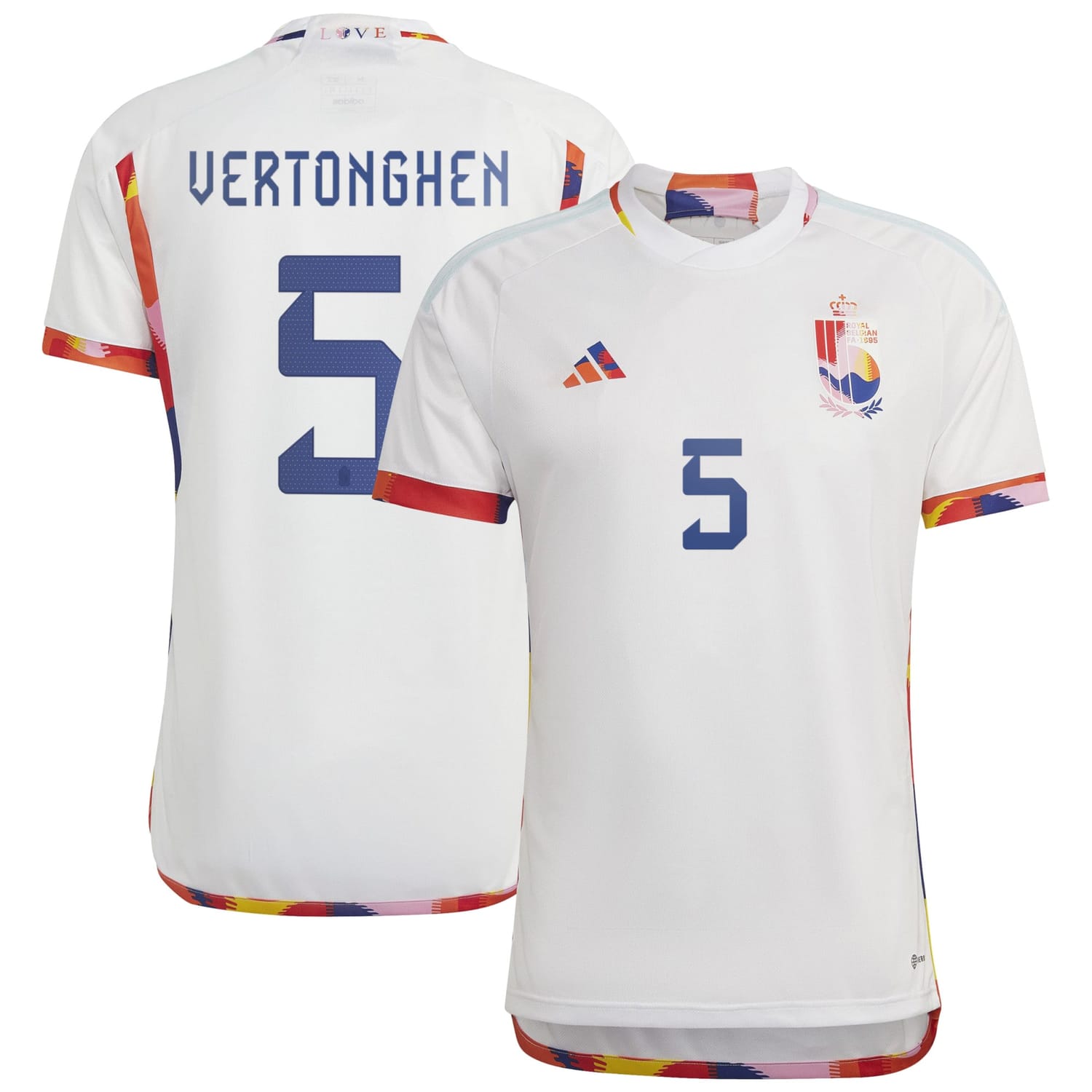 Belgium National Team Away Jersey Shirt 2022 player Jan Vertonghen 5 printing for Men