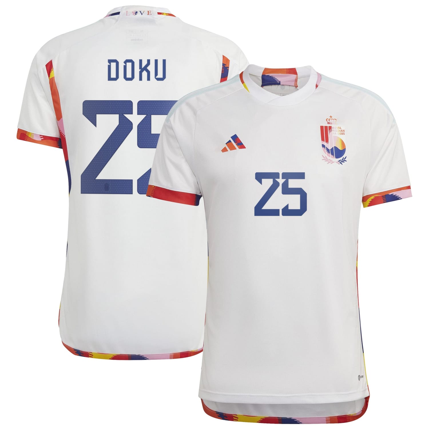 Belgium National Team Away Jersey Shirt 2022 player Jeremy Doku 25 printing for Men