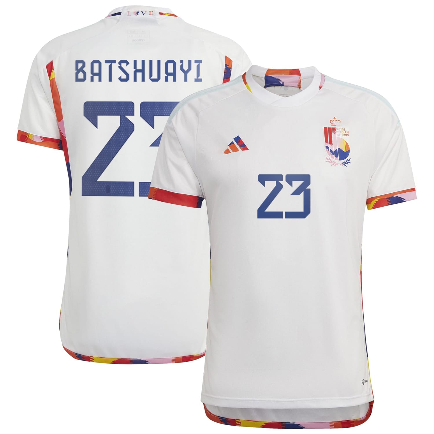 Belgium National Team Away Jersey Shirt 2022 player Michy Batshuayi 23 printing for Men