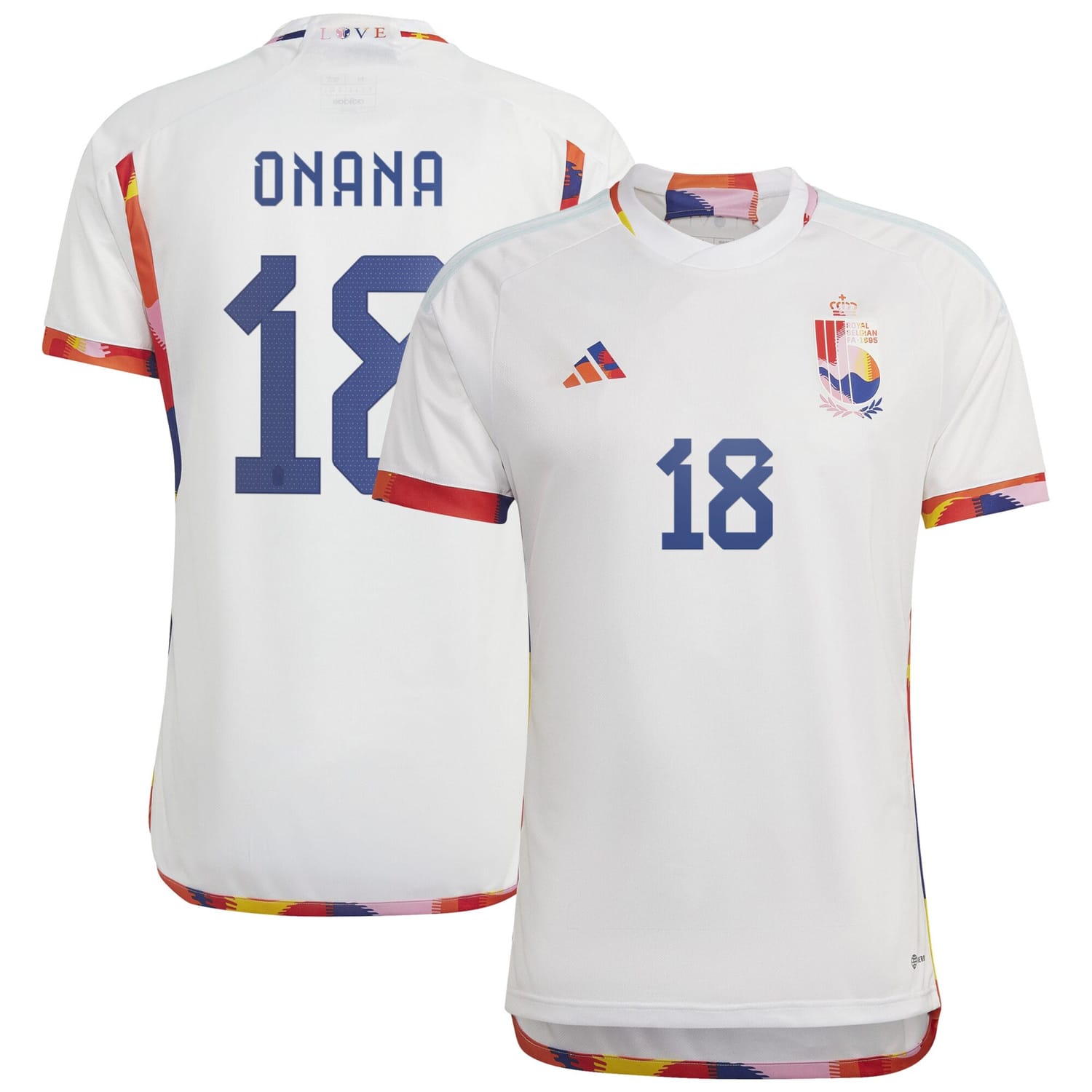 Belgium National Team Away Jersey Shirt 2022 player Amadou Onana 18 printing for Men