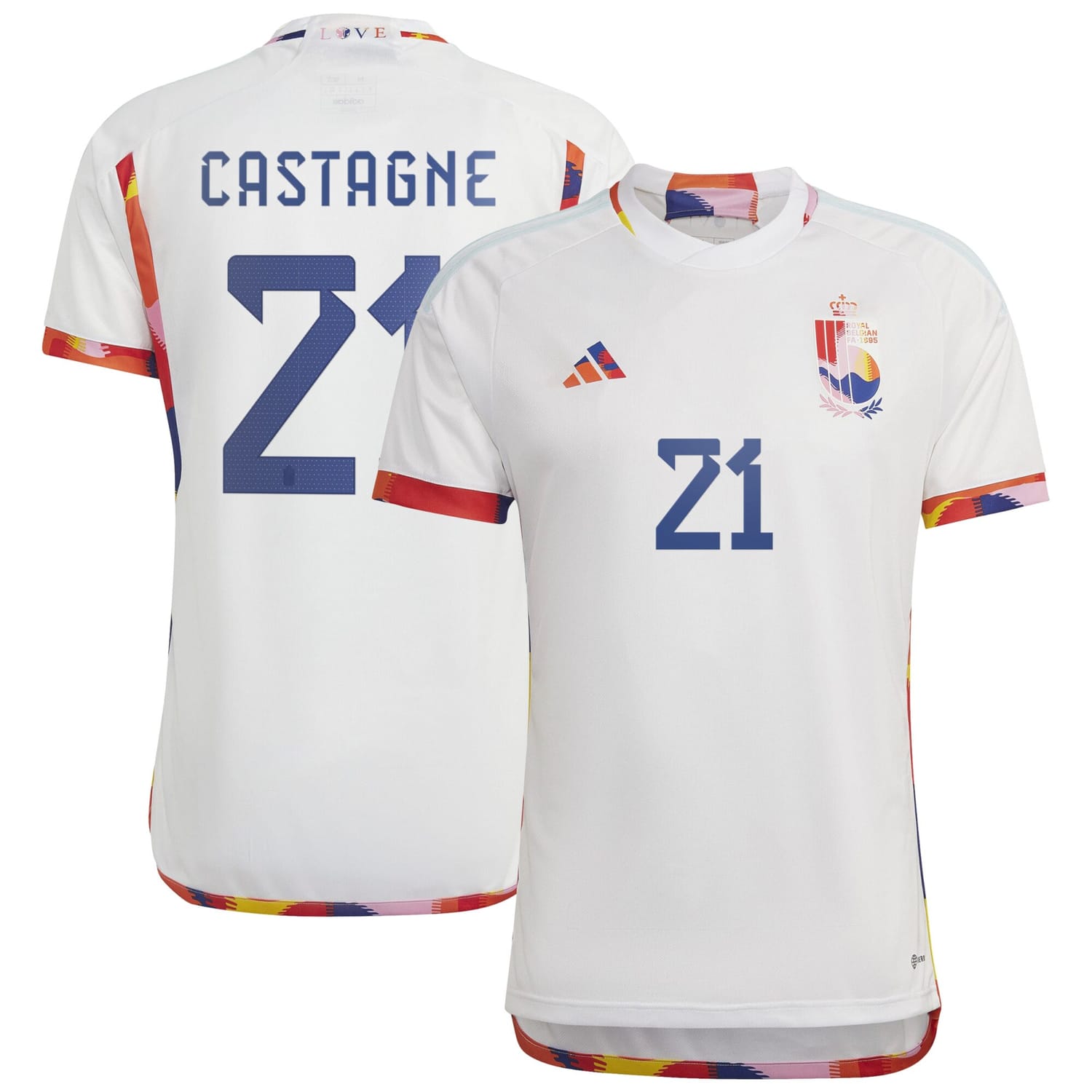 Belgium National Team Away Jersey Shirt 2022 player Timothy Castagne 21 printing for Men
