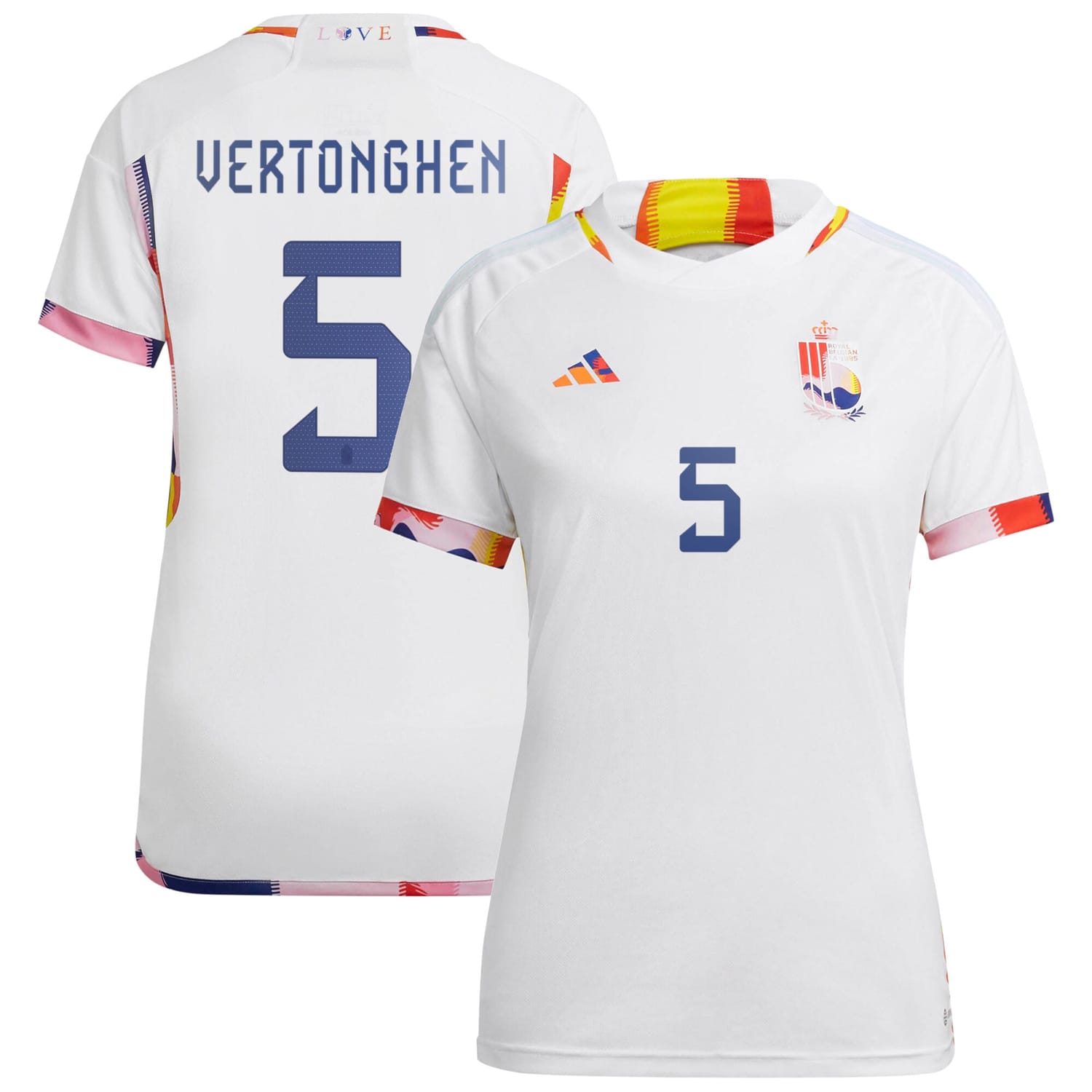 Belgium National Team Away Jersey Shirt 2022 player Jan Vertonghen 5 printing for Women