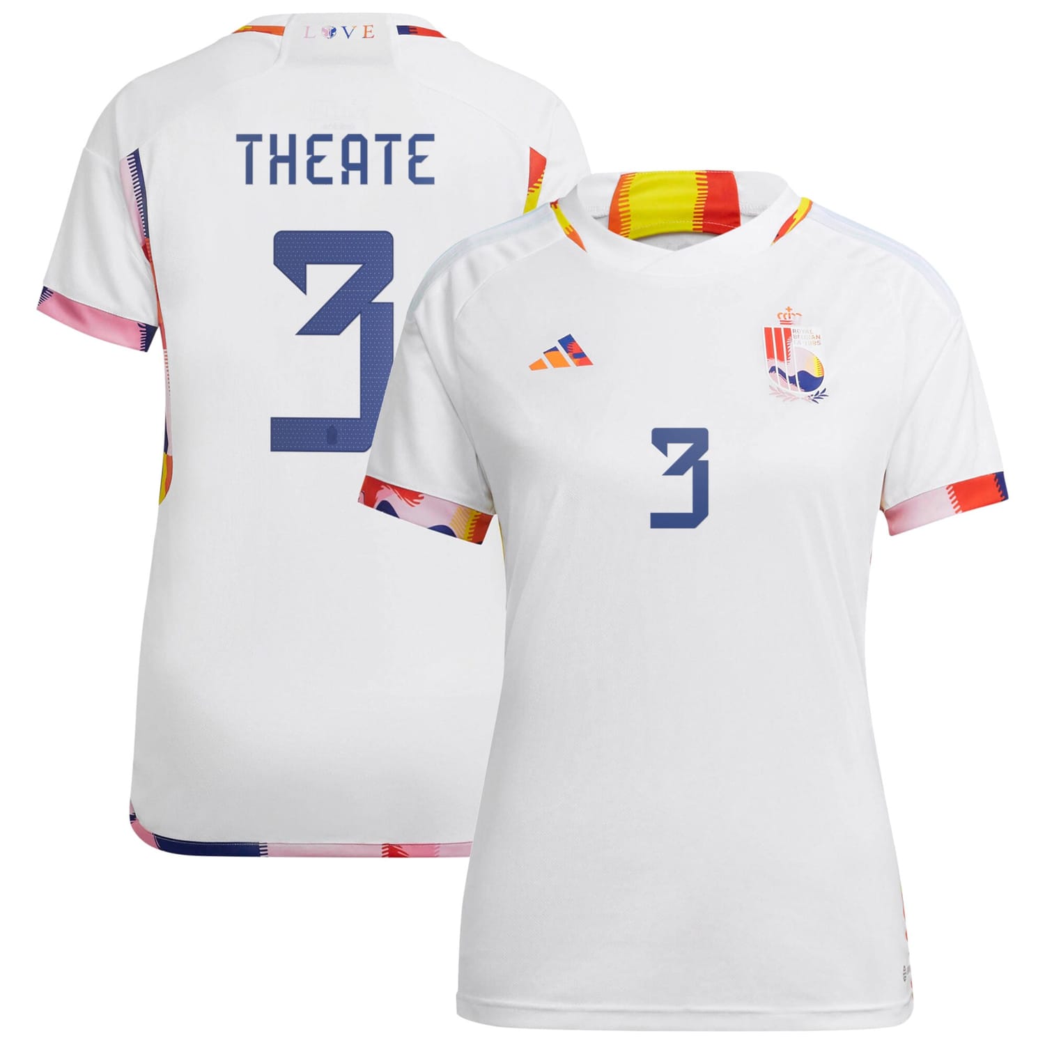 Belgium National Team Away Jersey Shirt 2022 player Arthur Theate 3 printing for Women