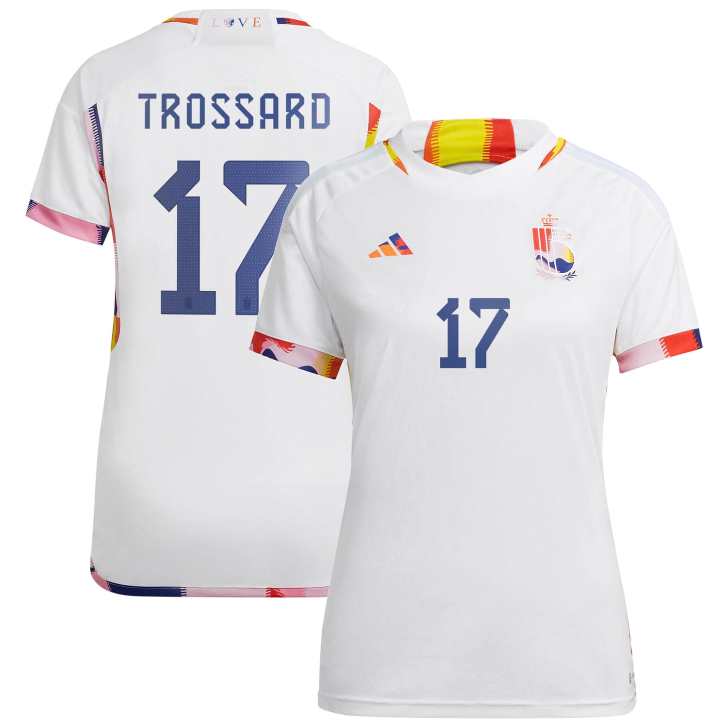 Belgium National Team Away Jersey Shirt 2022 player Leandro Trossard 17 printing for Women