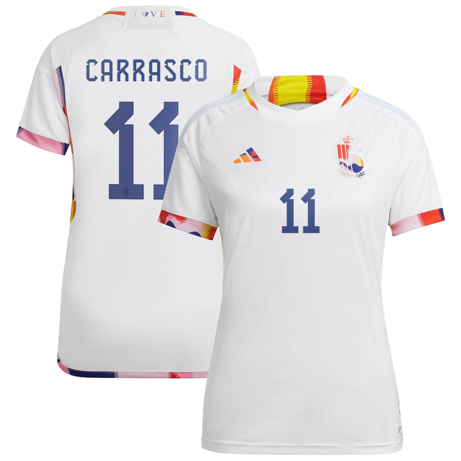 Belgium National Team Away Jersey Shirt 2022 player Yannick Carrasco 11 printing for Women