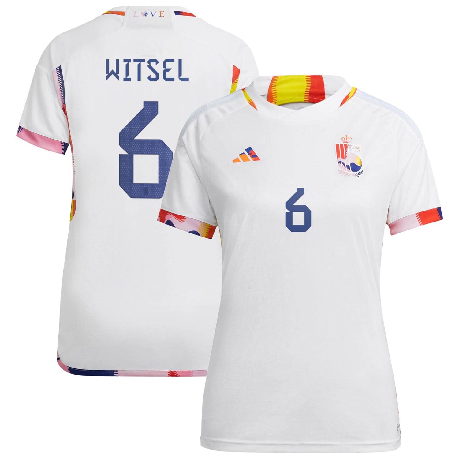 Belgium National Team Away Jersey Shirt 2022 player Axel Witsel 6 printing for Women