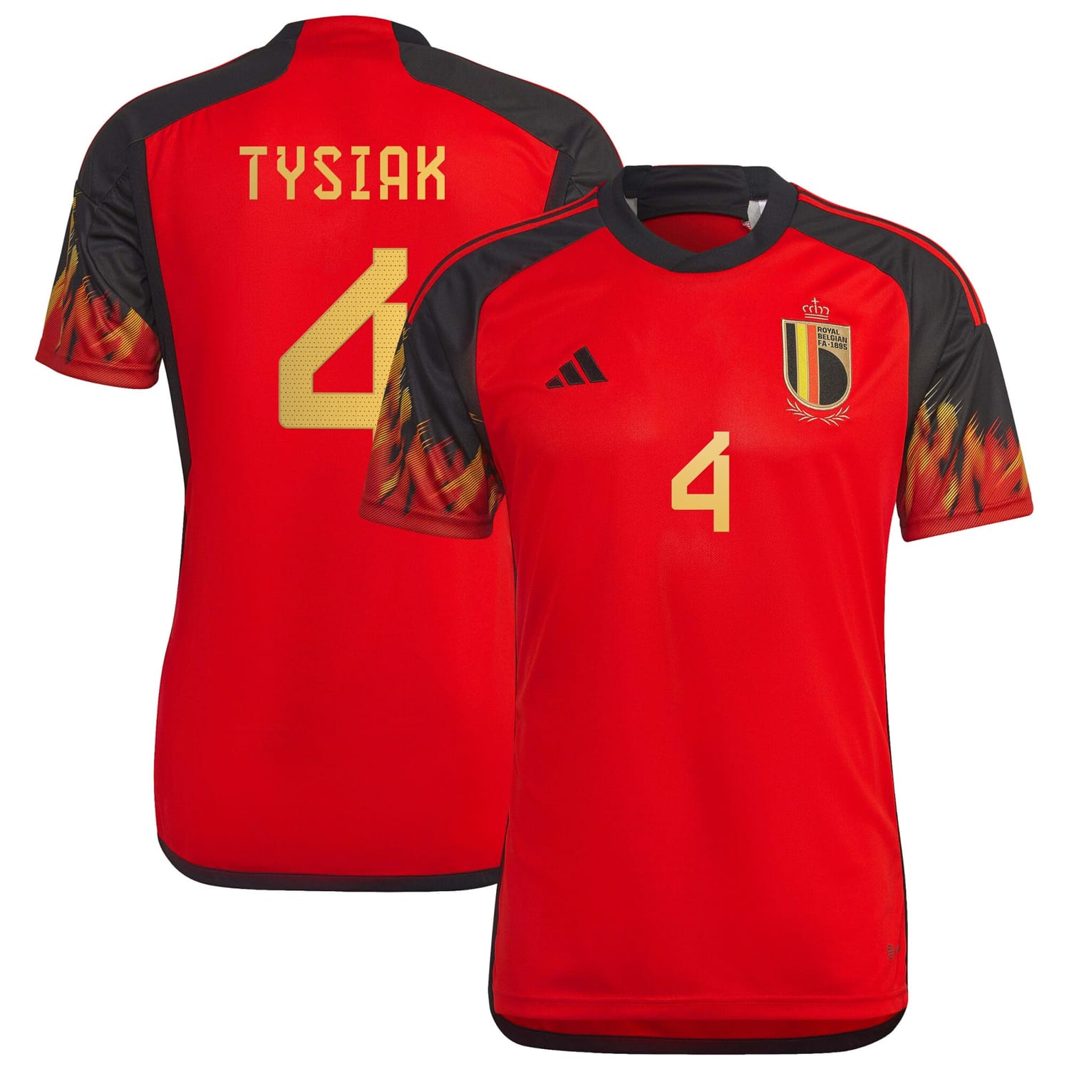 Belgium National Team Home Jersey Shirt 2022 player Amber Tysiak 4 printing for Men