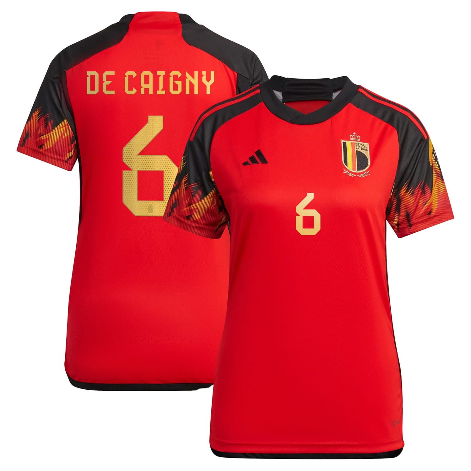 Belgium National Team Home Jersey Shirt 2022 player Tine De Caigny 6 printing for Women