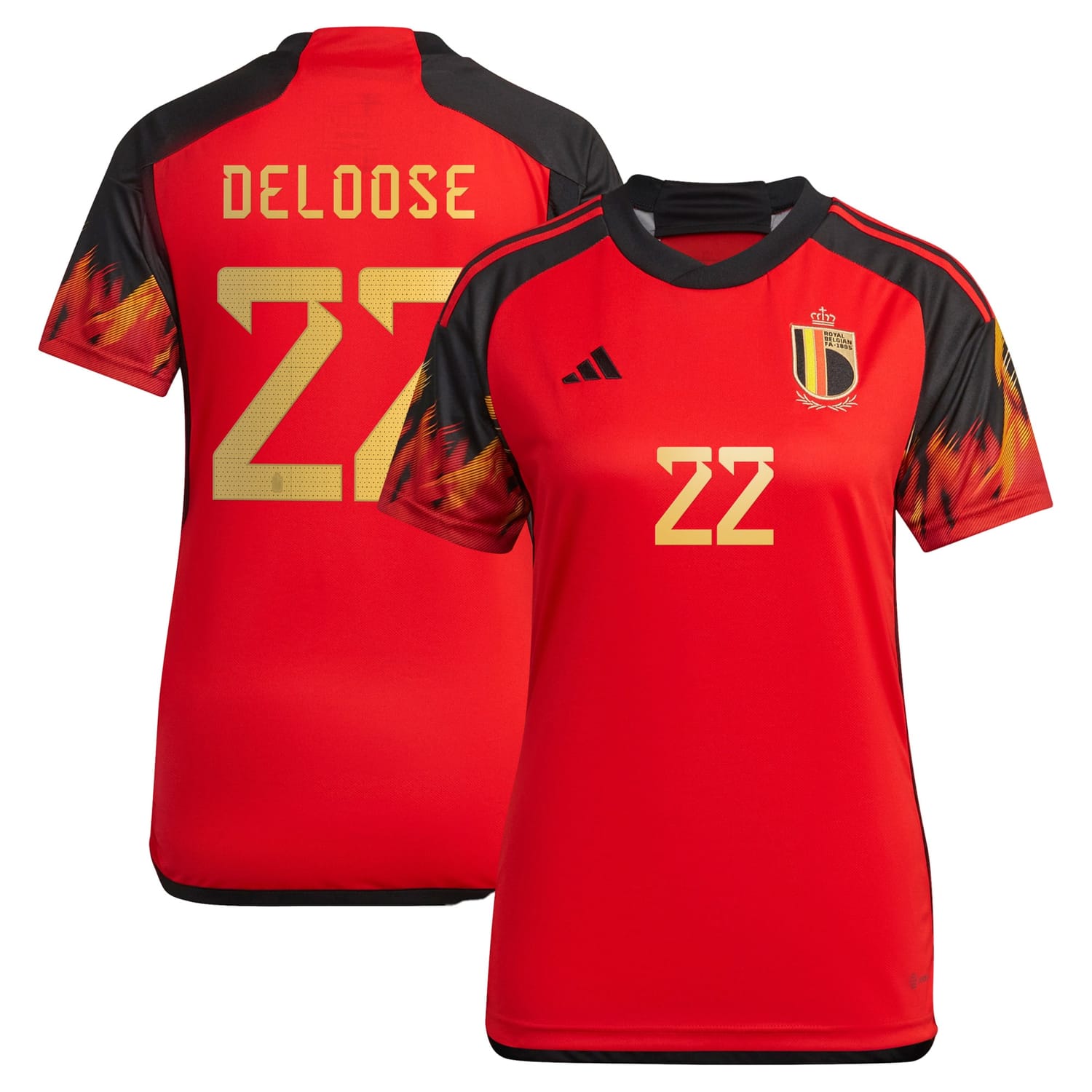 Belgium National Team Home Jersey Shirt 2022 player Laura Deloose 22 printing for Women