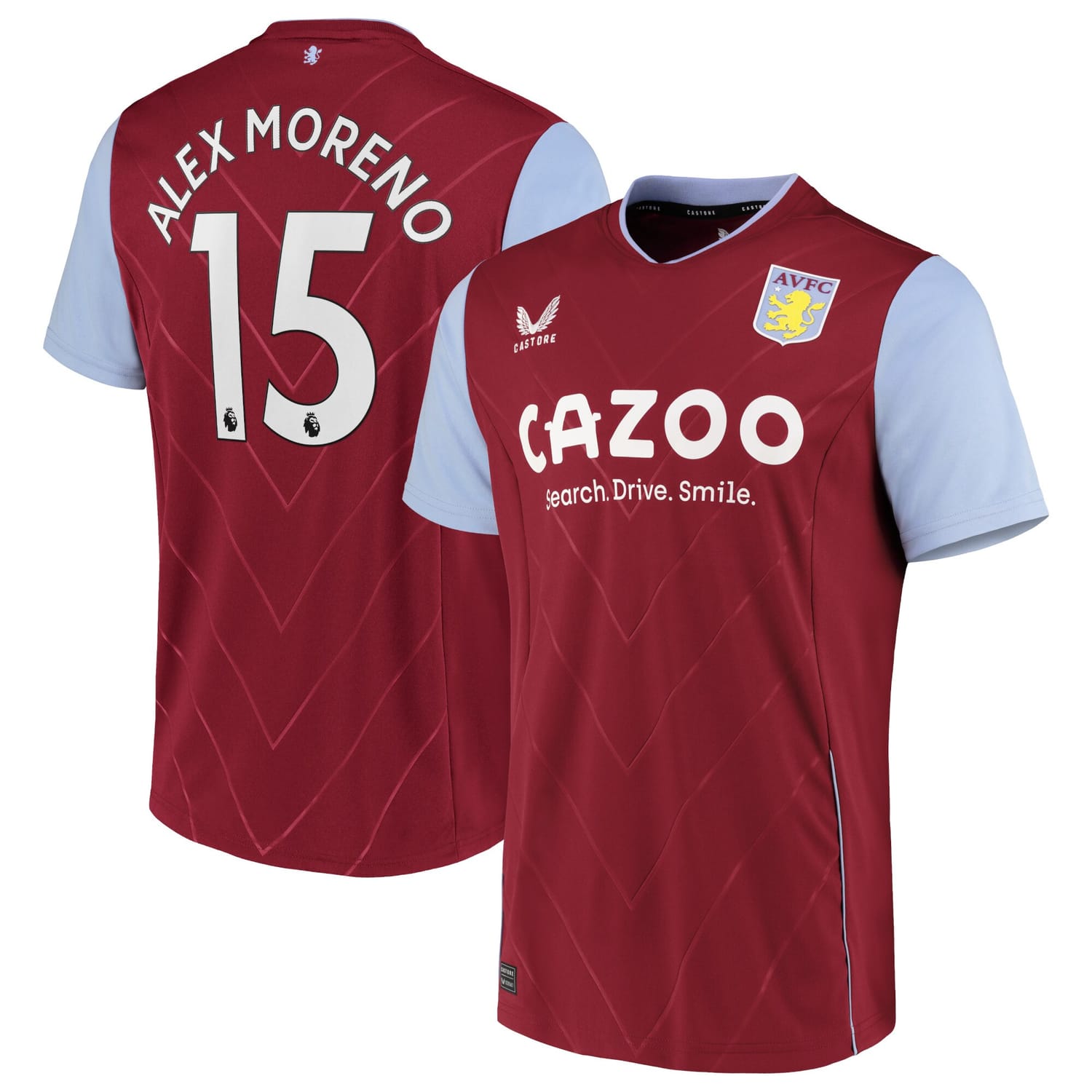 Premier League Aston Villa Home Jersey Shirt 2022-23 player Alex Moreno 15 printing for Men