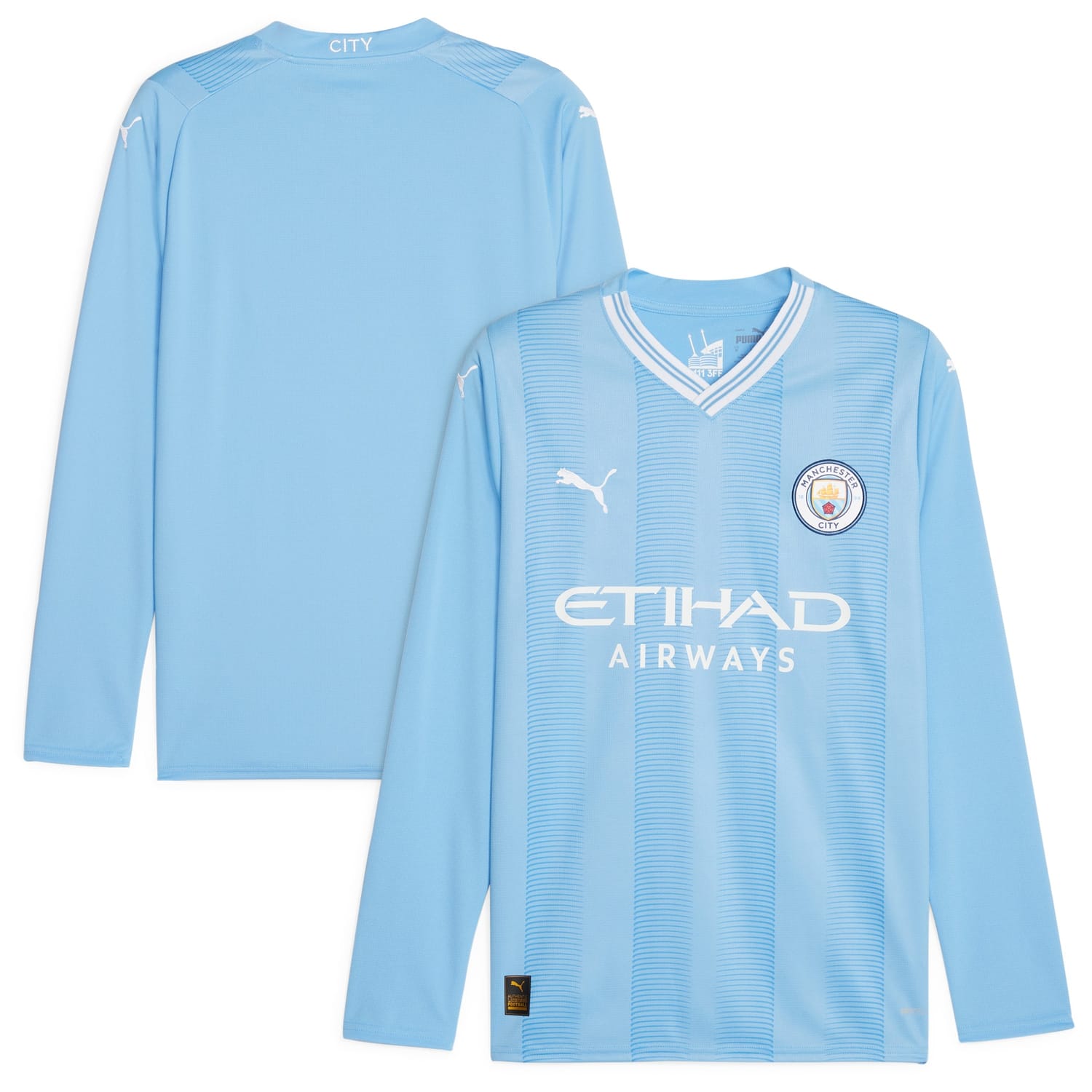 Premier League Manchester City Home Jersey Shirt Long Sleeve 2023-24 for Men