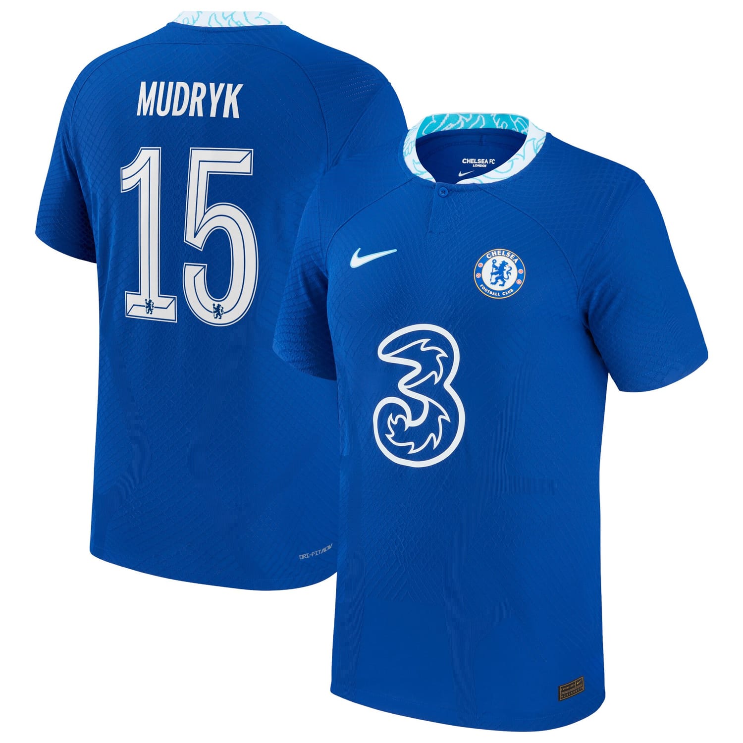 Premier League Chelsea Home Cup Authentic Jersey Shirt 2022-23 player Mykhailo Mudryk 15 printing for Men