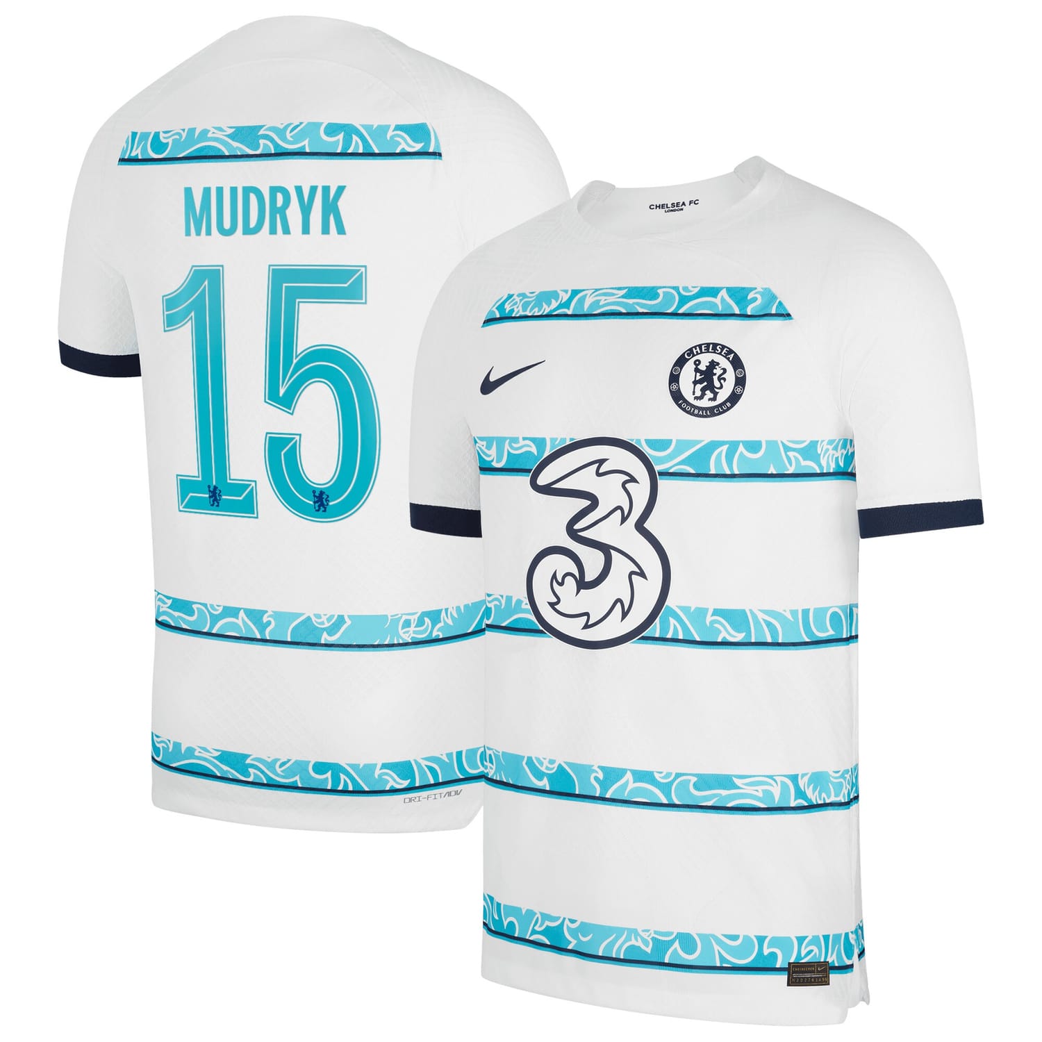 Premier League Chelsea Away Cup Authentic Jersey Shirt 2022-23 player Mykhailo Mudryk 15 printing for Men