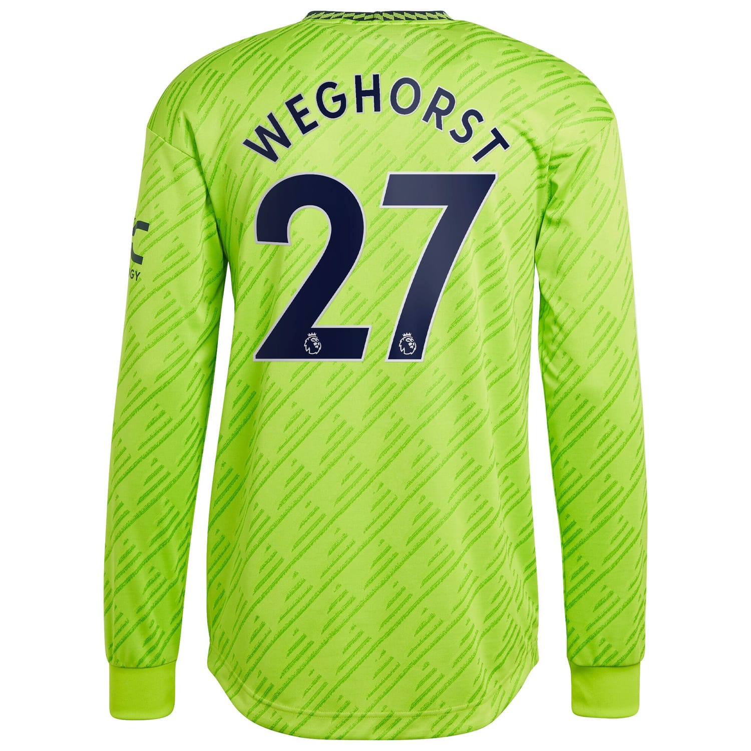 Premier League Manchester United Third Authentic Jersey Shirt Long Sleeve 2022-23 player Wout Weghorst 27 printing for Men