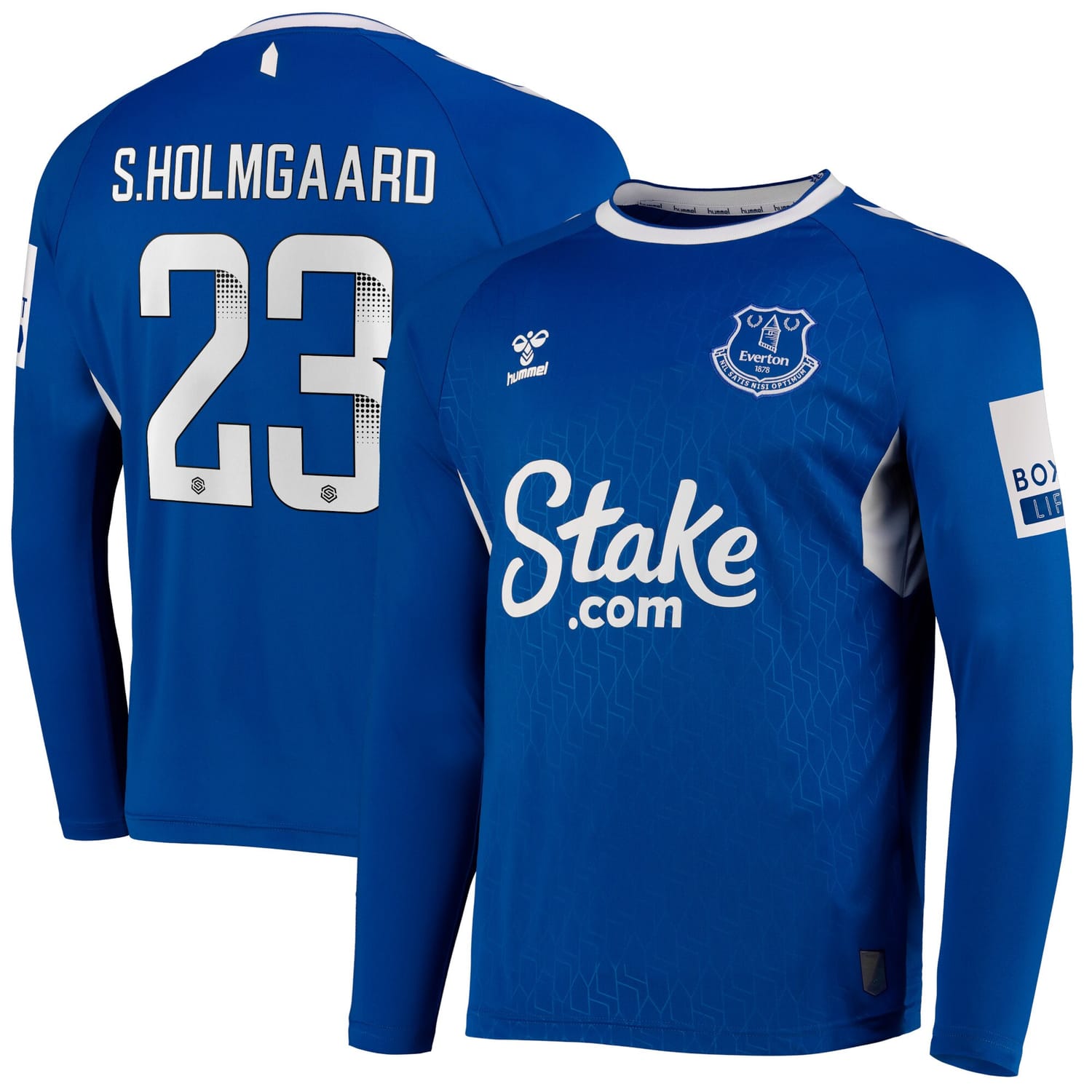 Premier League Everton Home WSL Jersey Shirt Long Sleeve 2022-23 player Sara Holmgaard 23 printing for Men