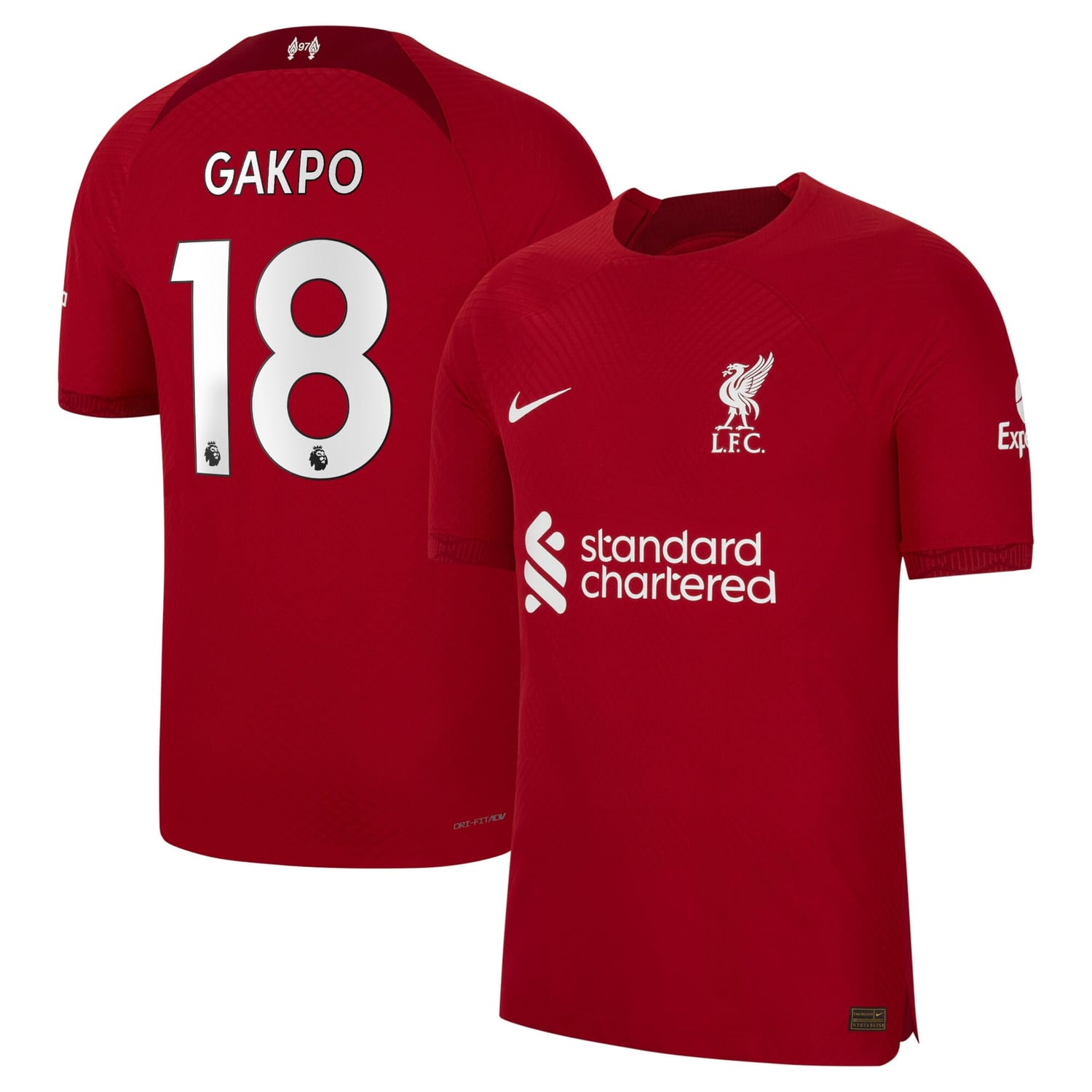 Premier League Liverpool Home Authentic Jersey Shirt 2022-23 player Cody Gakpo 18 printing for Men