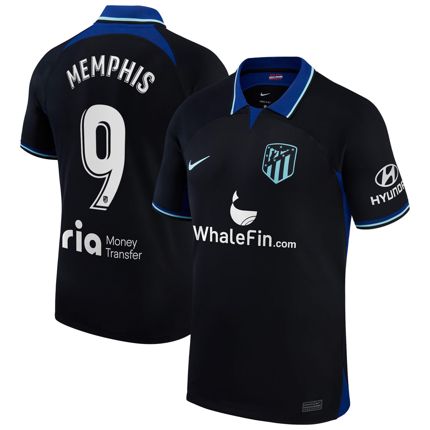La Liga Atletico de Madrid Away Jersey Shirt 2022-23 player Memphis Depay 9 printing for Men