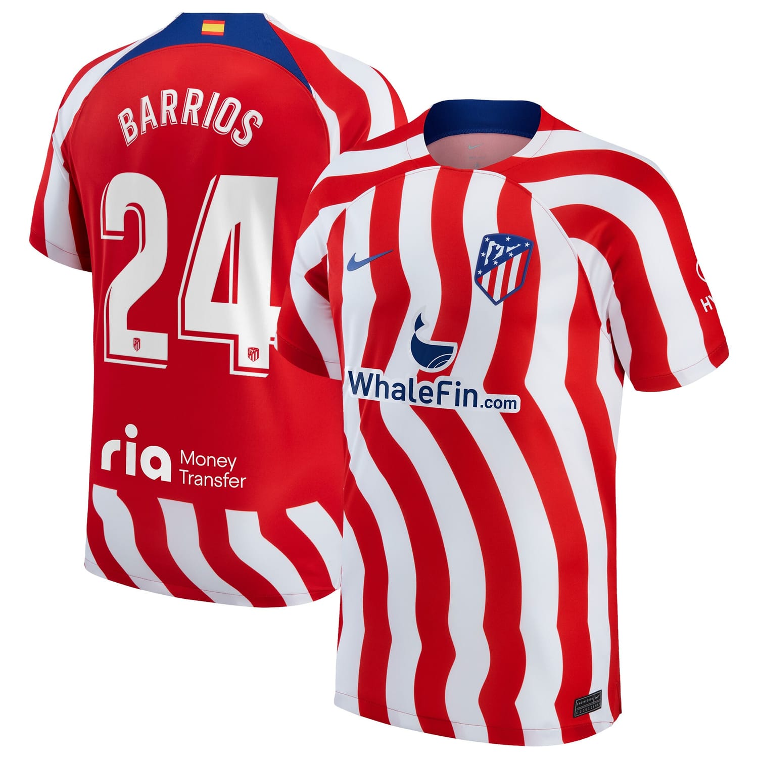 La Liga Atletico de Madrid Home Jersey Shirt 2022-23 player Pablo Barrios 24 printing for Men