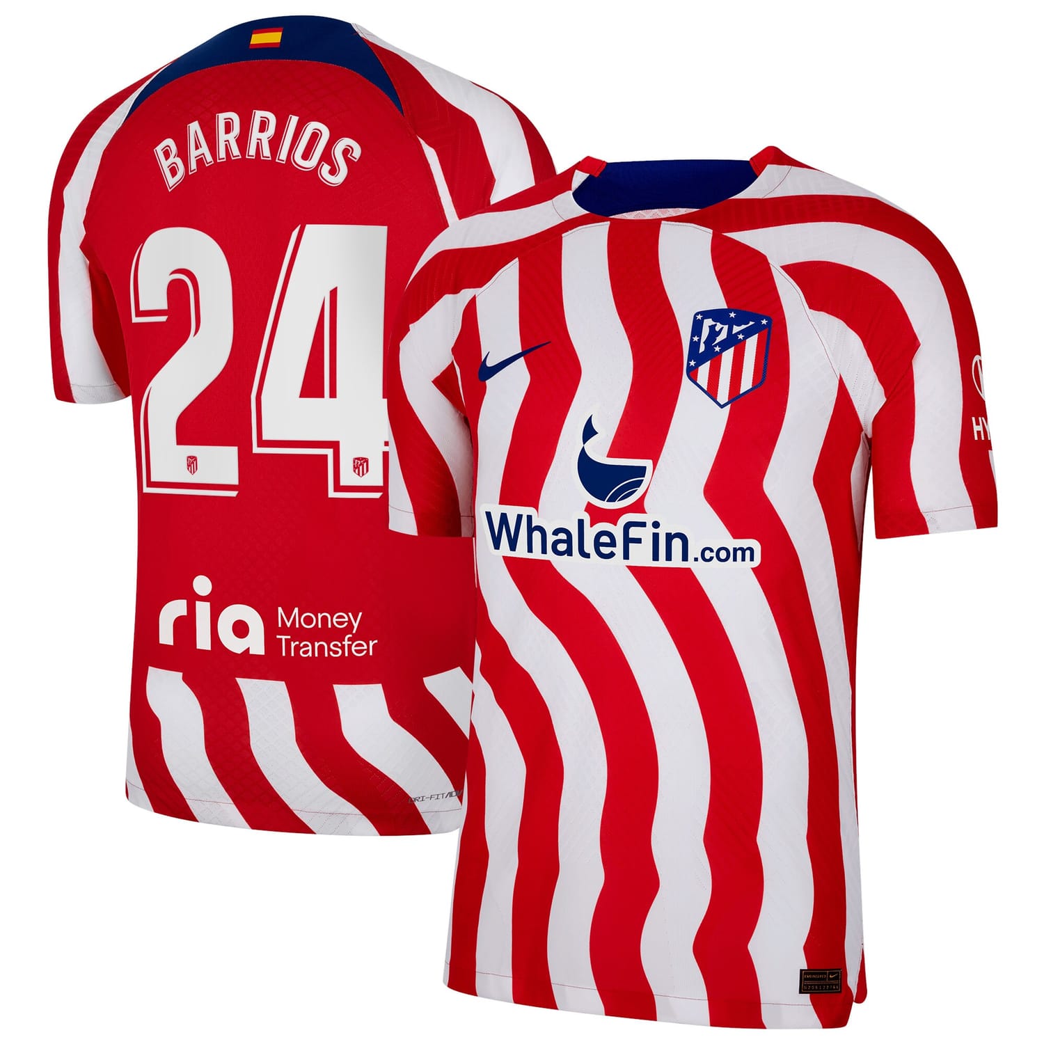 La Liga Atletico de Madrid Home Authentic Jersey Shirt 2022-23 player Pablo Barrios 24 printing for Men