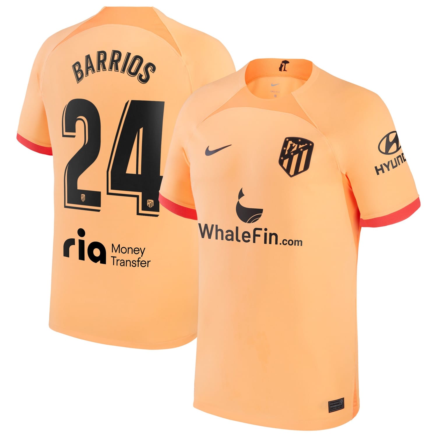 La Liga Atletico de Madrid Third Jersey Shirt 2022-23 player Pablo Barrios 24 printing for Men