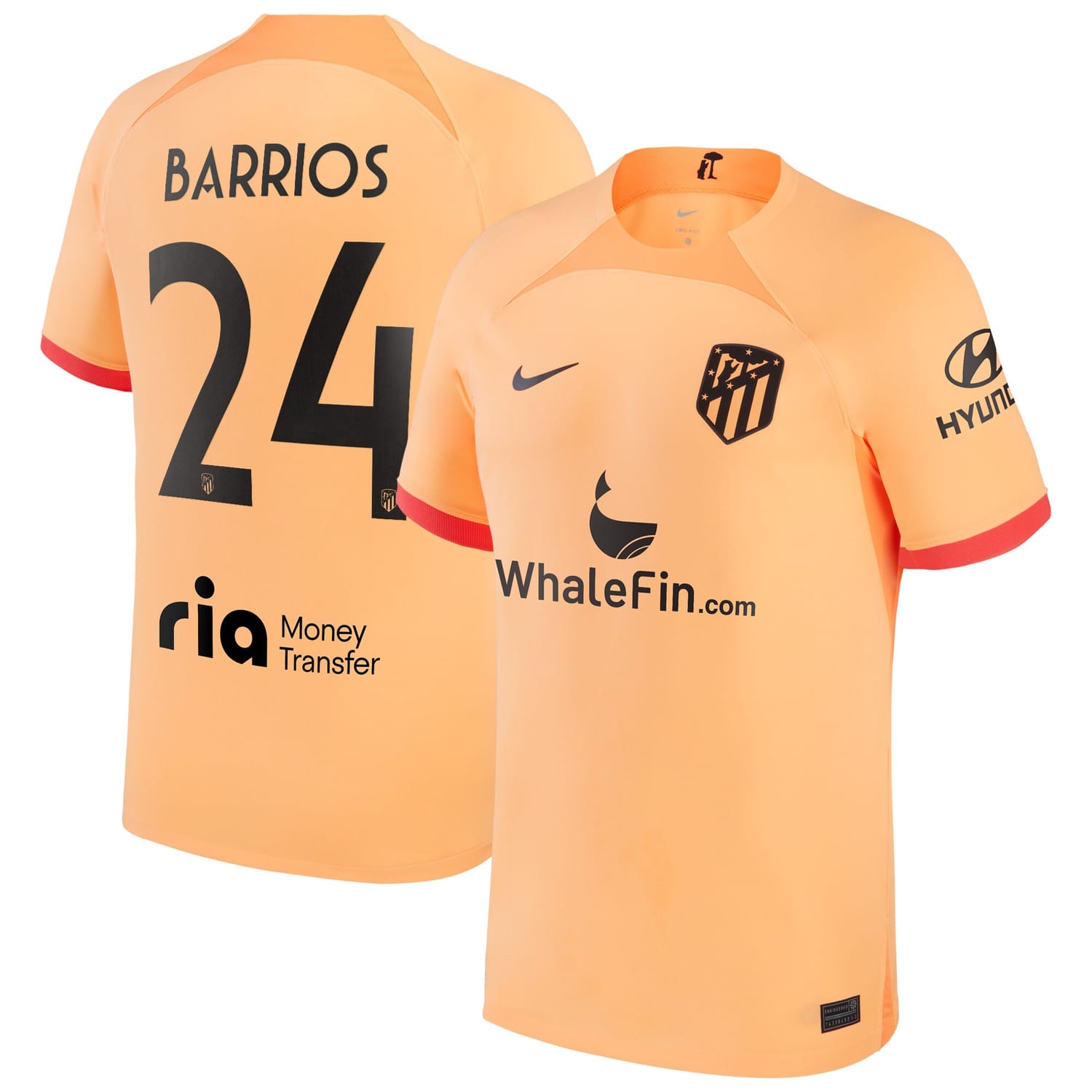 La Liga Atletico de Madrid Third Metropolitano Jersey Shirt 2022-23 player Pablo Barrios 24 printing for Men