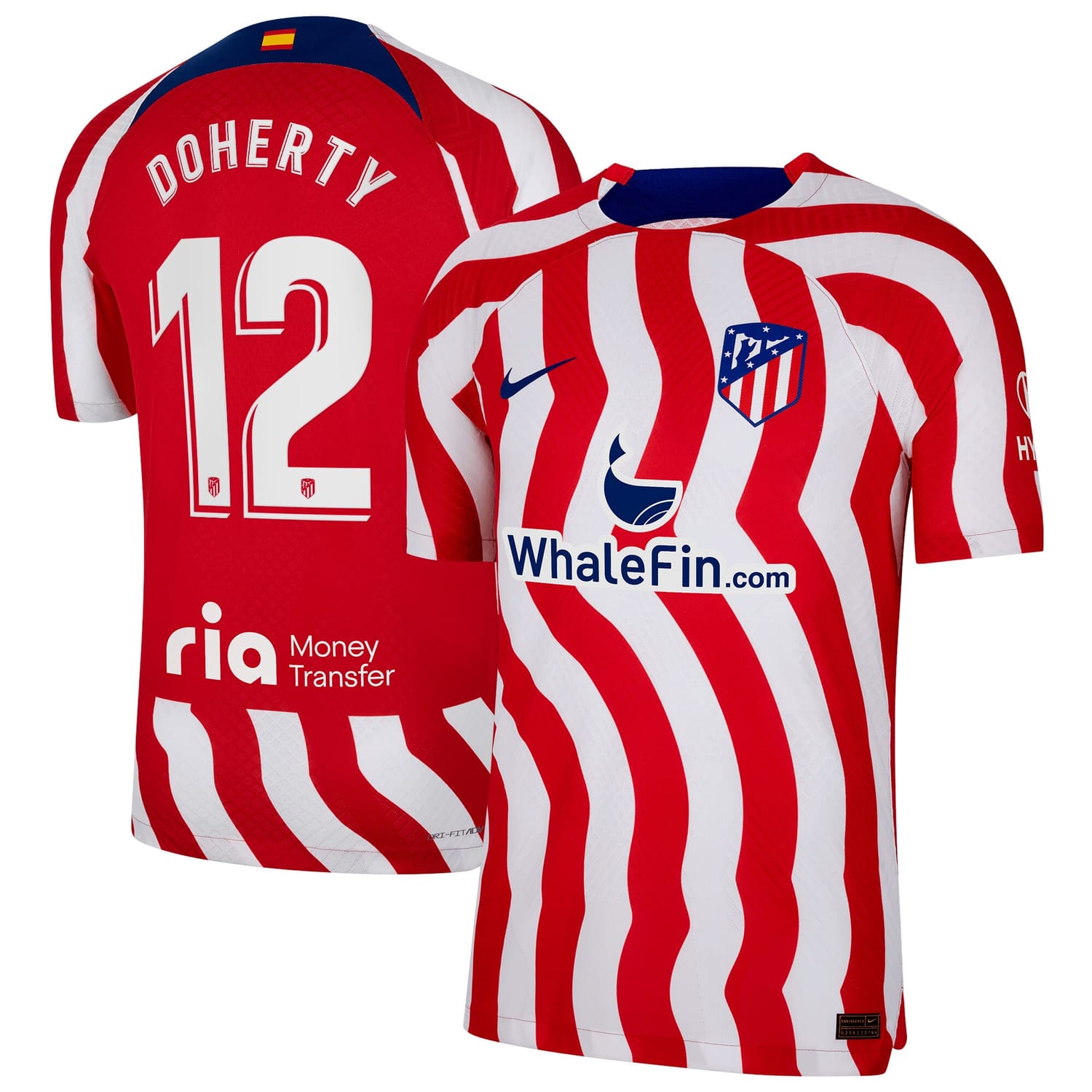 La Liga Atletico de Madrid Home Authentic Jersey Shirt 2022-23 player Matt Doherty 12 printing for Men
