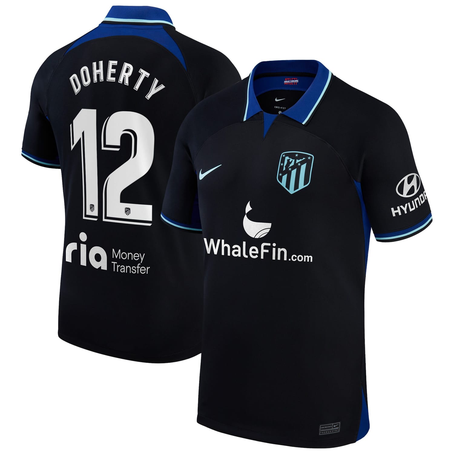 La Liga Atletico de Madrid Away Jersey Shirt 2022-23 player Matt Doherty 12 printing for Men