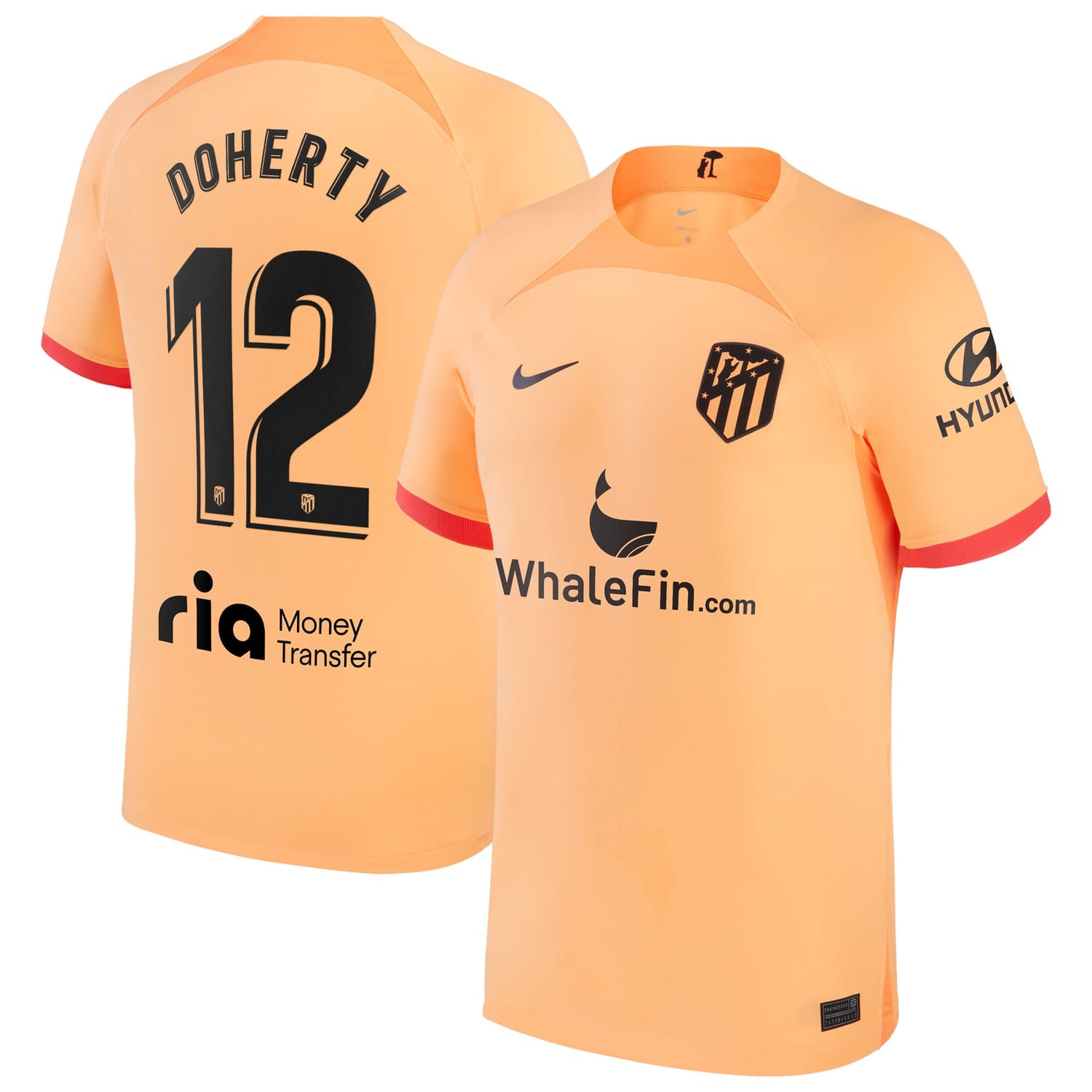 La Liga Atletico de Madrid Third Jersey Shirt 2022-23 player Matt Doherty 12 printing for Men