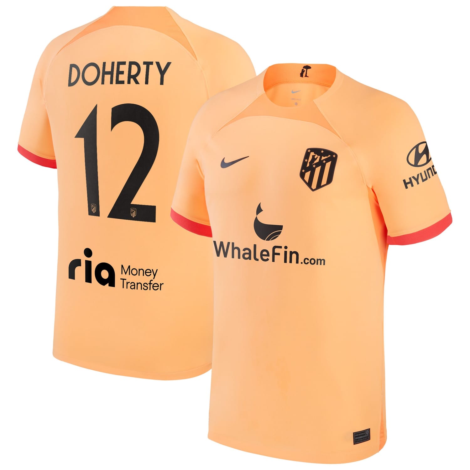 La Liga Atletico de Madrid Third Metropolitano Jersey Shirt 2022-23 player Matt Doherty 12 printing for Men