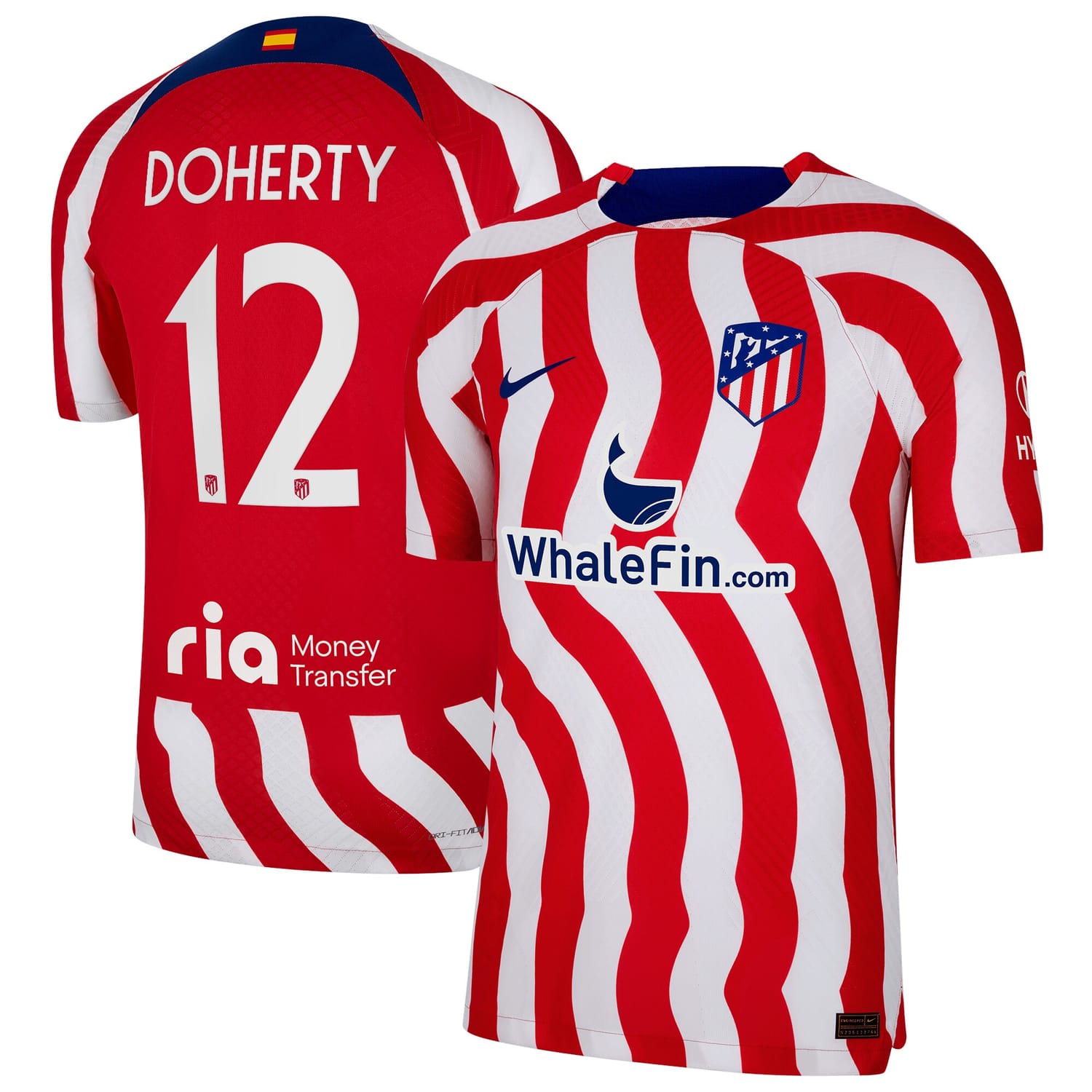 La Liga Atletico de Madrid Home Metropolitano Authentic Jersey Shirt 2022-23 player Matt Doherty 12 printing for Men