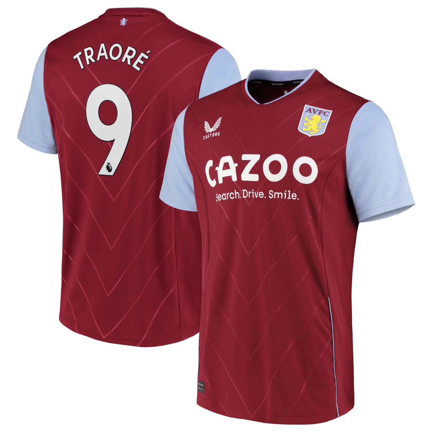 Premier League Aston Villa Home Jersey Shirt 2022-23 player Bertrand Traore 9 printing for Men