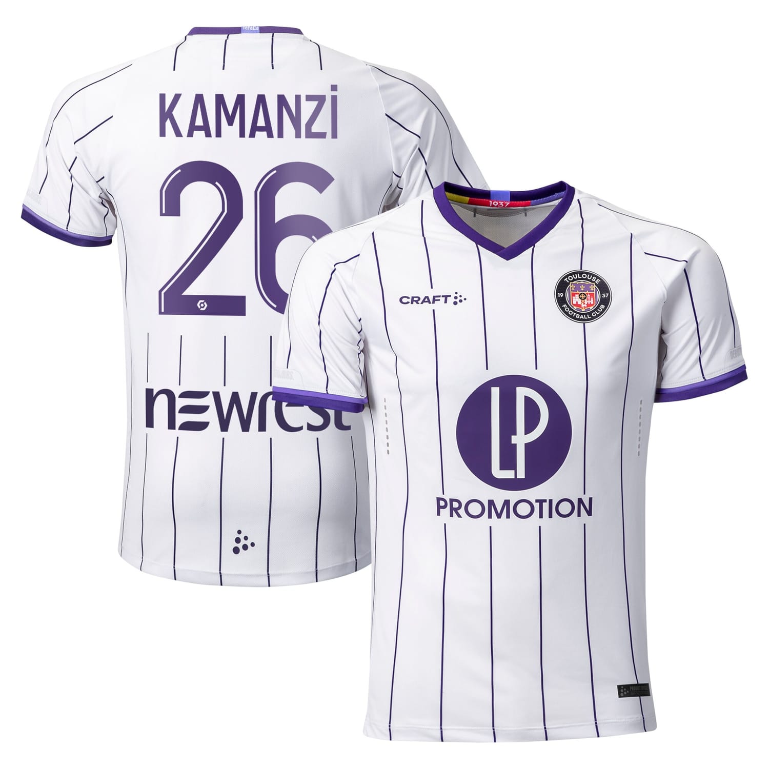 Ligue 1 Toulouse Home Pro Jersey Shirt 2022-23 player Warren Kamanzi 26 printing for Men
