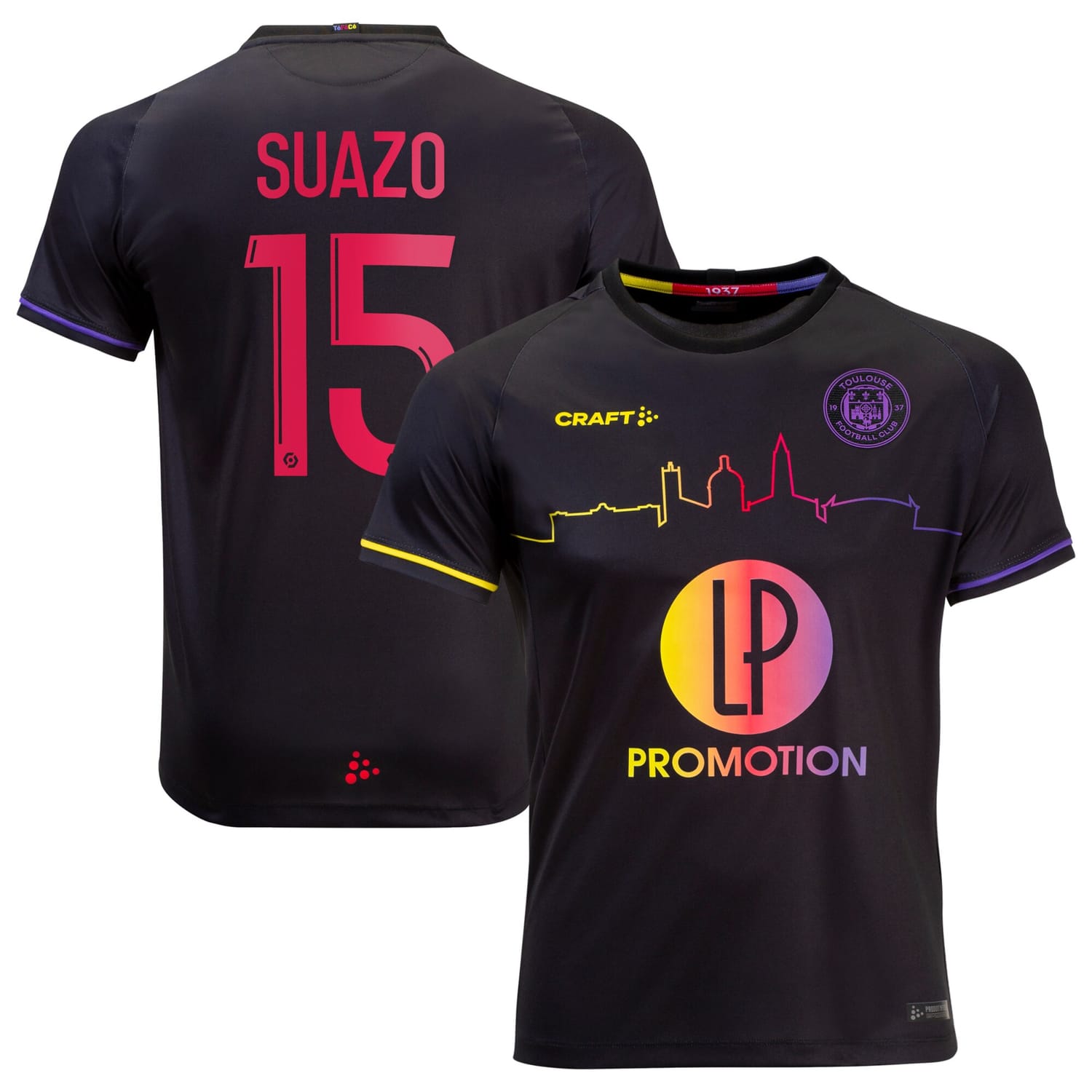 Ligue 1 Toulouse Away Jersey Shirt 2022-23 player Gabriel Suazo 15 printing for Men