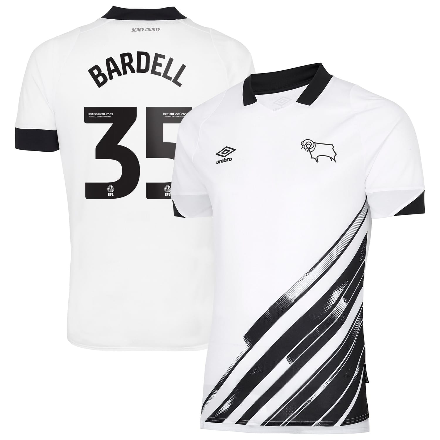 EFL League One Derby County Home Jersey Shirt 2022-23 player Max Bardell 35 printing for Men