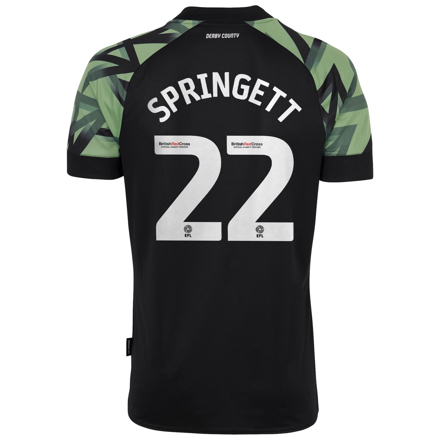 EFL League One Derby County Away Jersey Shirt 2022-23 player Tony Springett 22 printing for Men