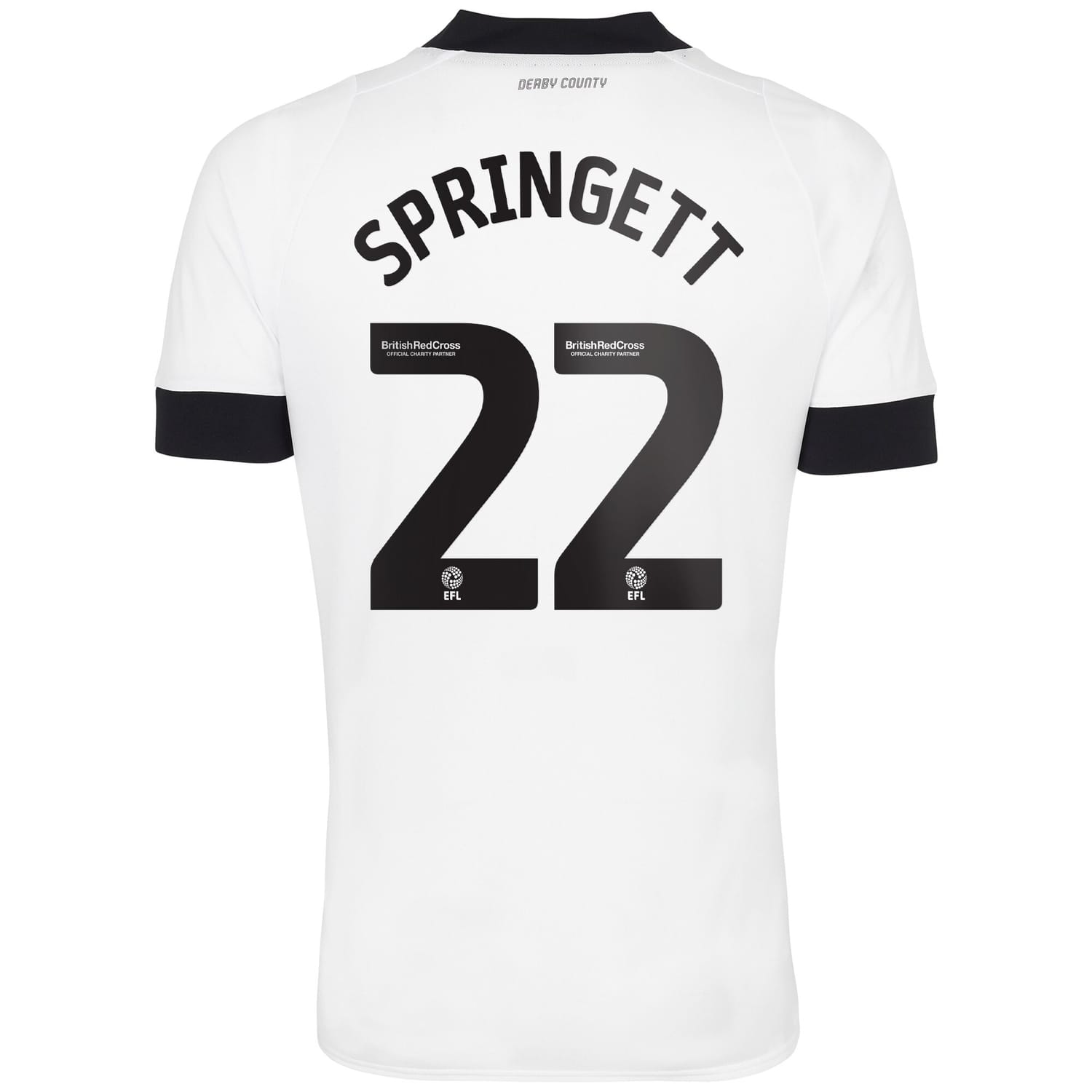 EFL League One Derby County Home Jersey Shirt 2022-23 player Tony Springett 22 printing for Men