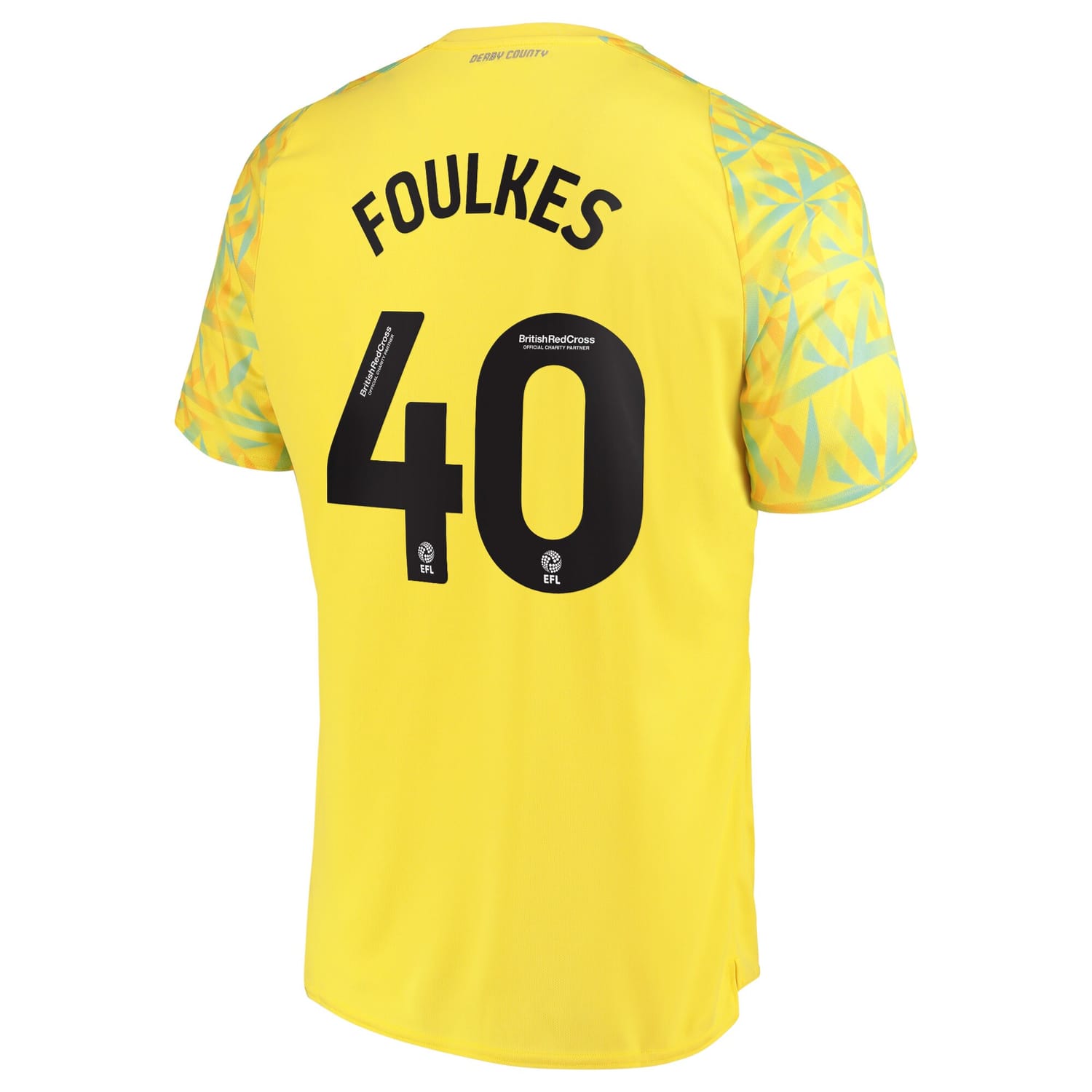 EFL League One Derby County Away Goalkeeper Jersey Shirt 2022-23 player Harrison Foulkes 40 printing for Men