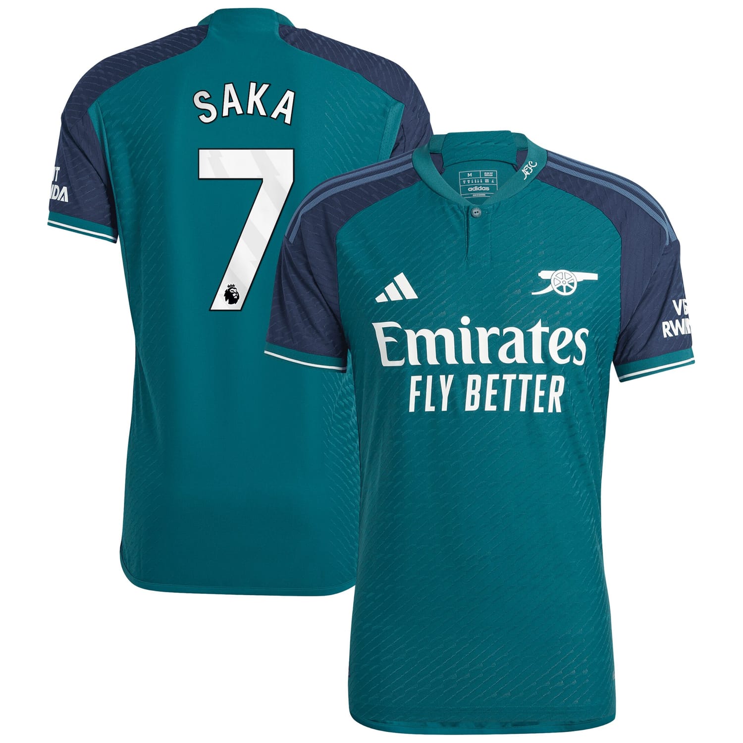 Premier League Arsenal Third Authentic Jersey Shirt 2023-24 player Bukayo Saka 7 printing for Men