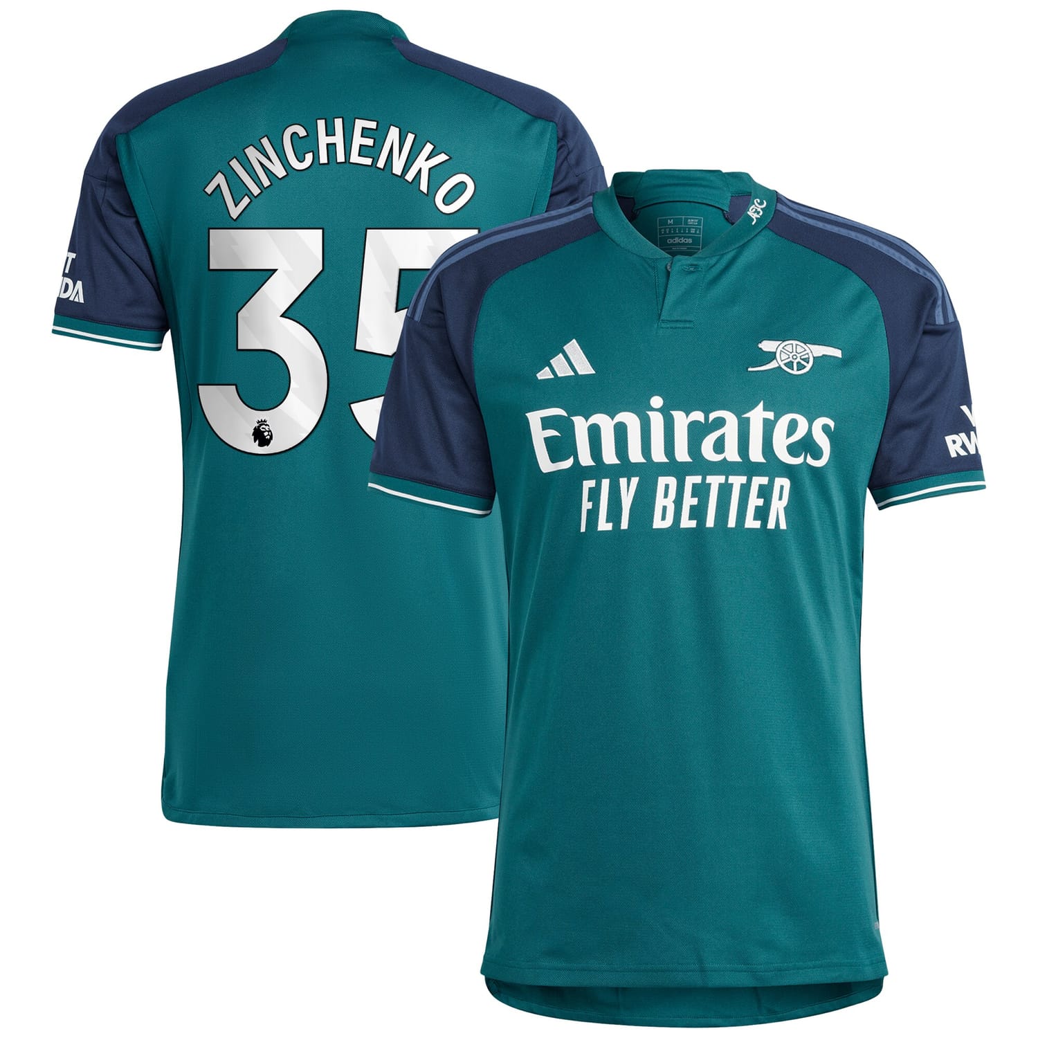 Premier League Arsenal Third Jersey Shirt 2023-24 player Oleksandr Zinchenko 35 printing for Men
