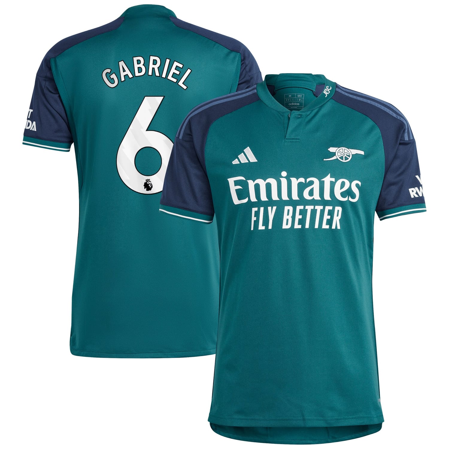 Premier League Arsenal Third Jersey Shirt 2023-24 player Gabriel Magalhães 6 printing for Men