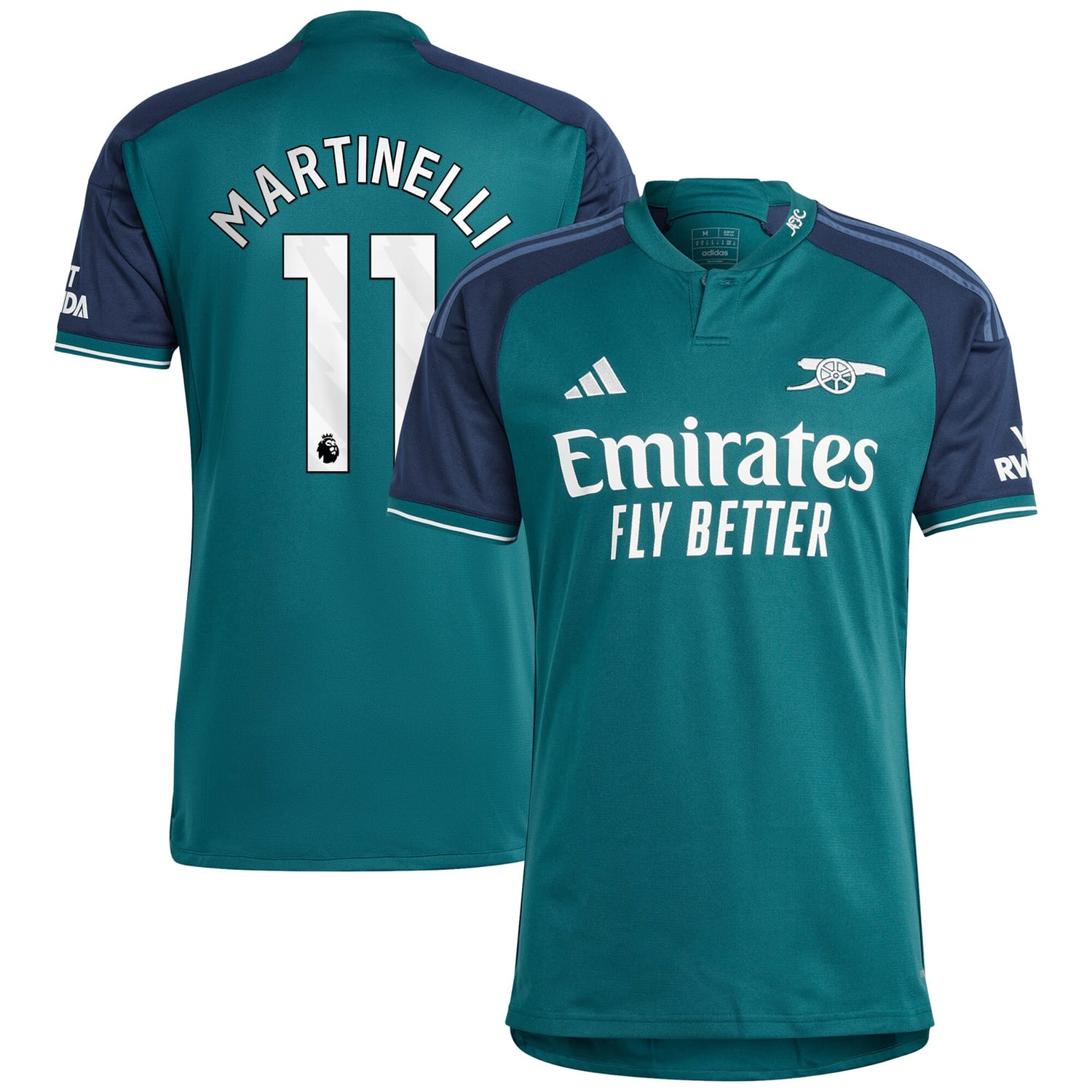 Premier League Arsenal Third Jersey Shirt 2023-24 player Gabriel Martinelli 11 printing for Men