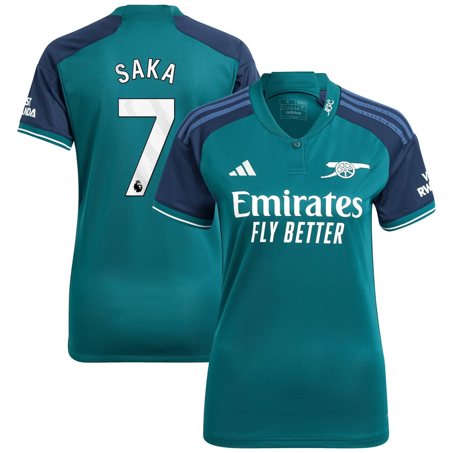 Premier League Arsenal Third Jersey Shirt 2023-24 player Bukayo Saka 7 printing for Women