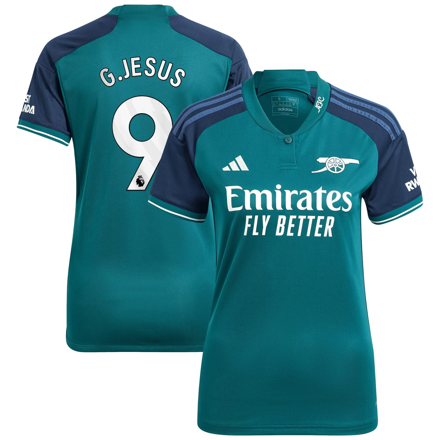 Premier League Arsenal Third Jersey Shirt 2023-24 player Gabriel Jesus 9 printing for Women