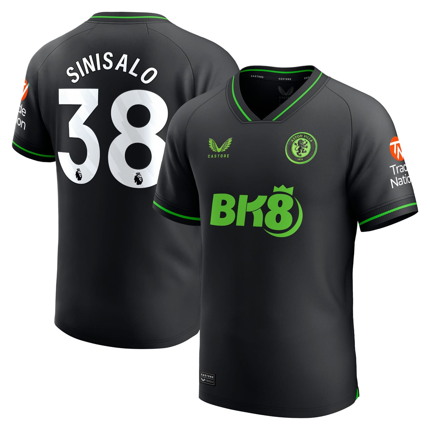 Premier League Aston Villa Home Goalkeeper Jersey Shirt 2023-24 player Viljami Sinisalo 38 printing for Men