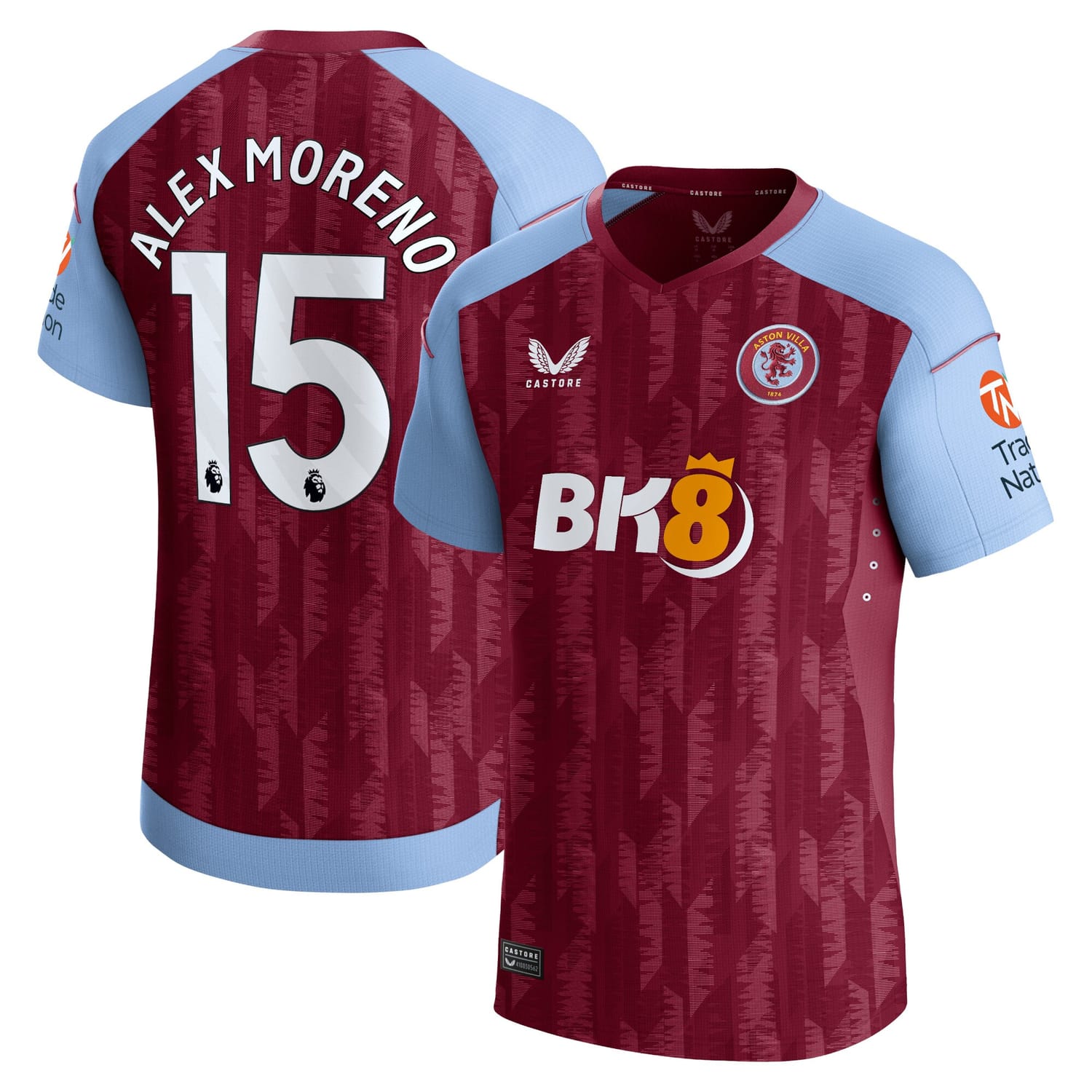 Premier League Aston Villa Home Pro Jersey Shirt 2023-24 player Alex Moreno 15 printing for Men